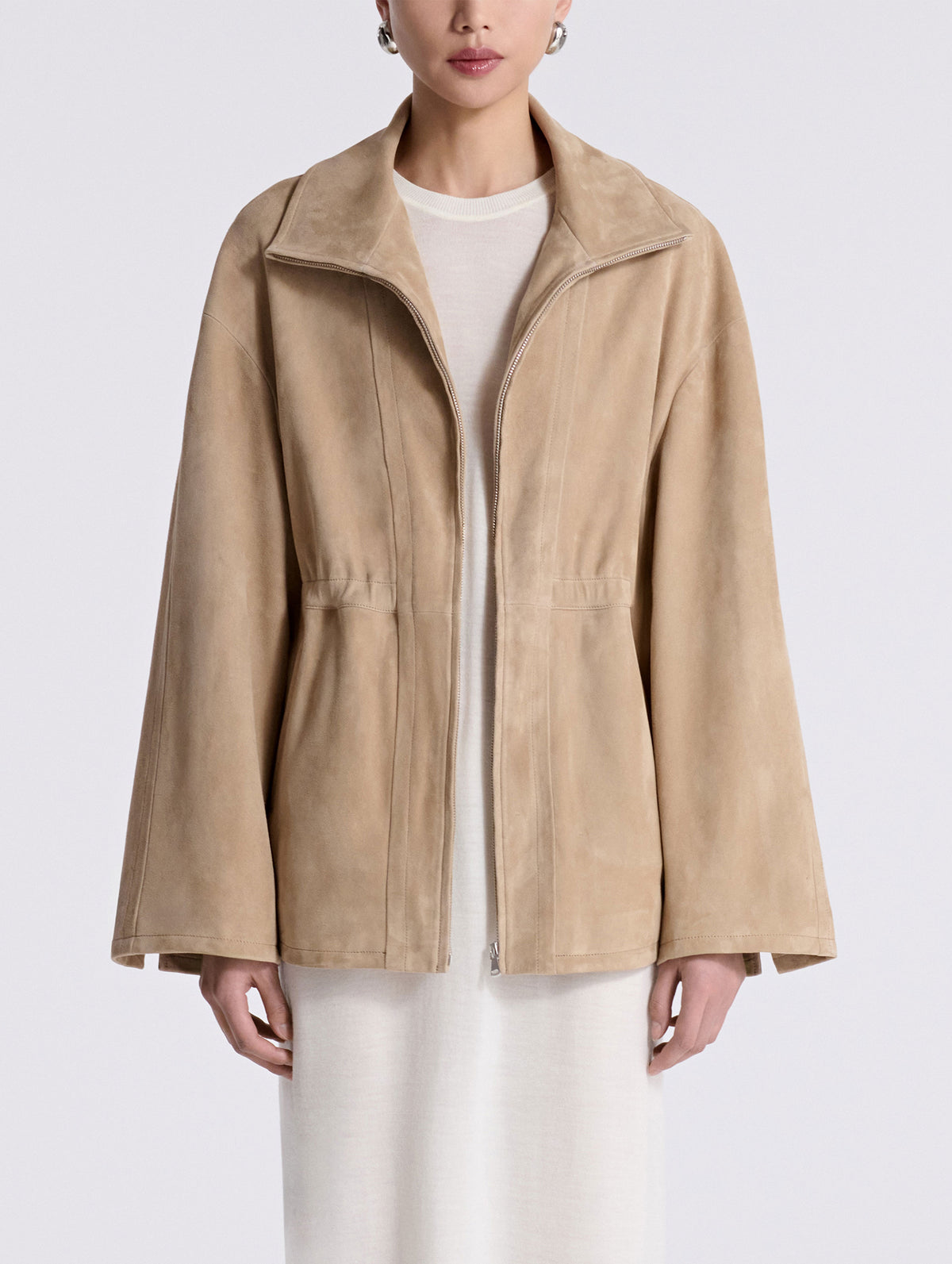 Passage Jacket in Creme Suede