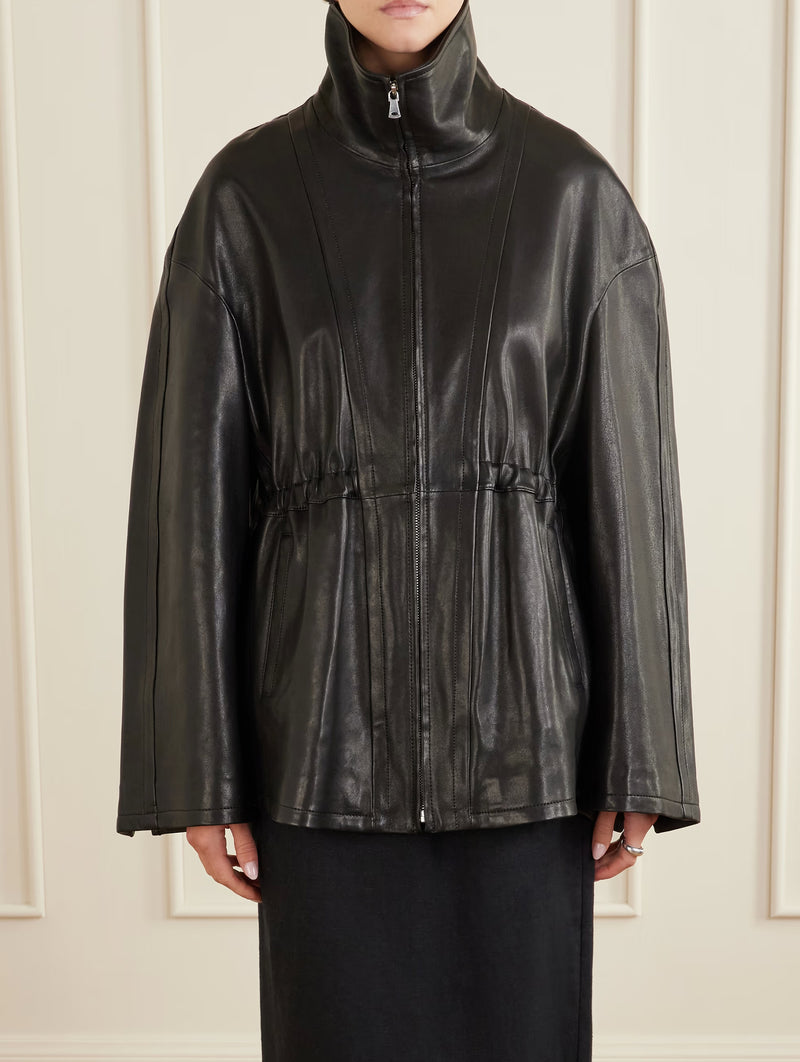 Passage Leather Jacket in Black