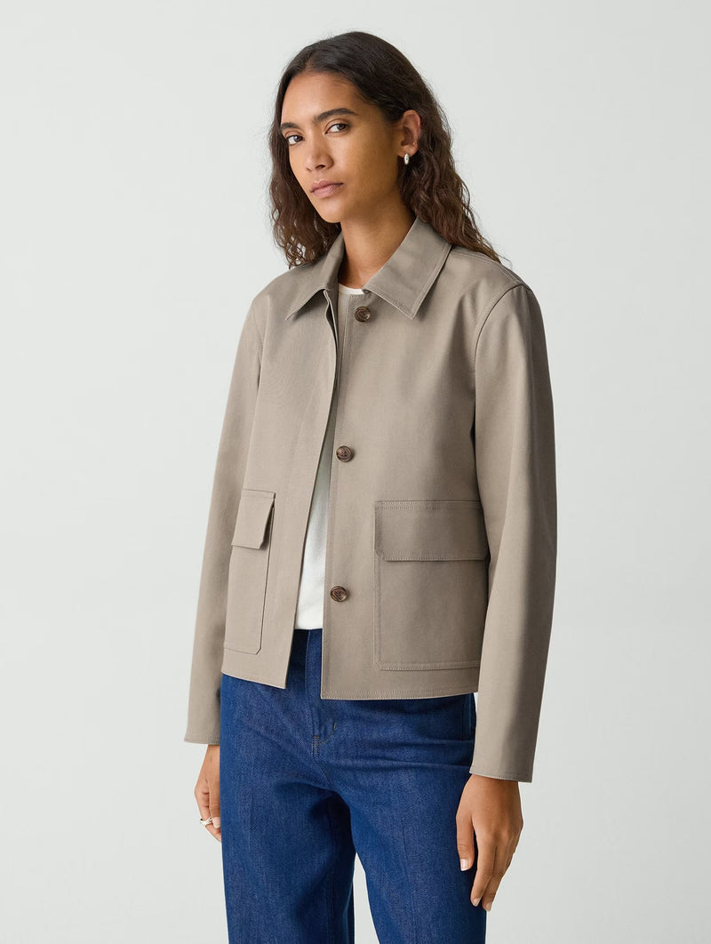 Patch Boxy Jacket in Soft Taupe