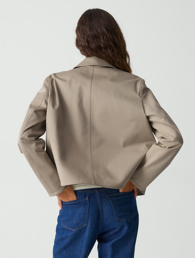 Patch Boxy Jacket in Soft Taupe