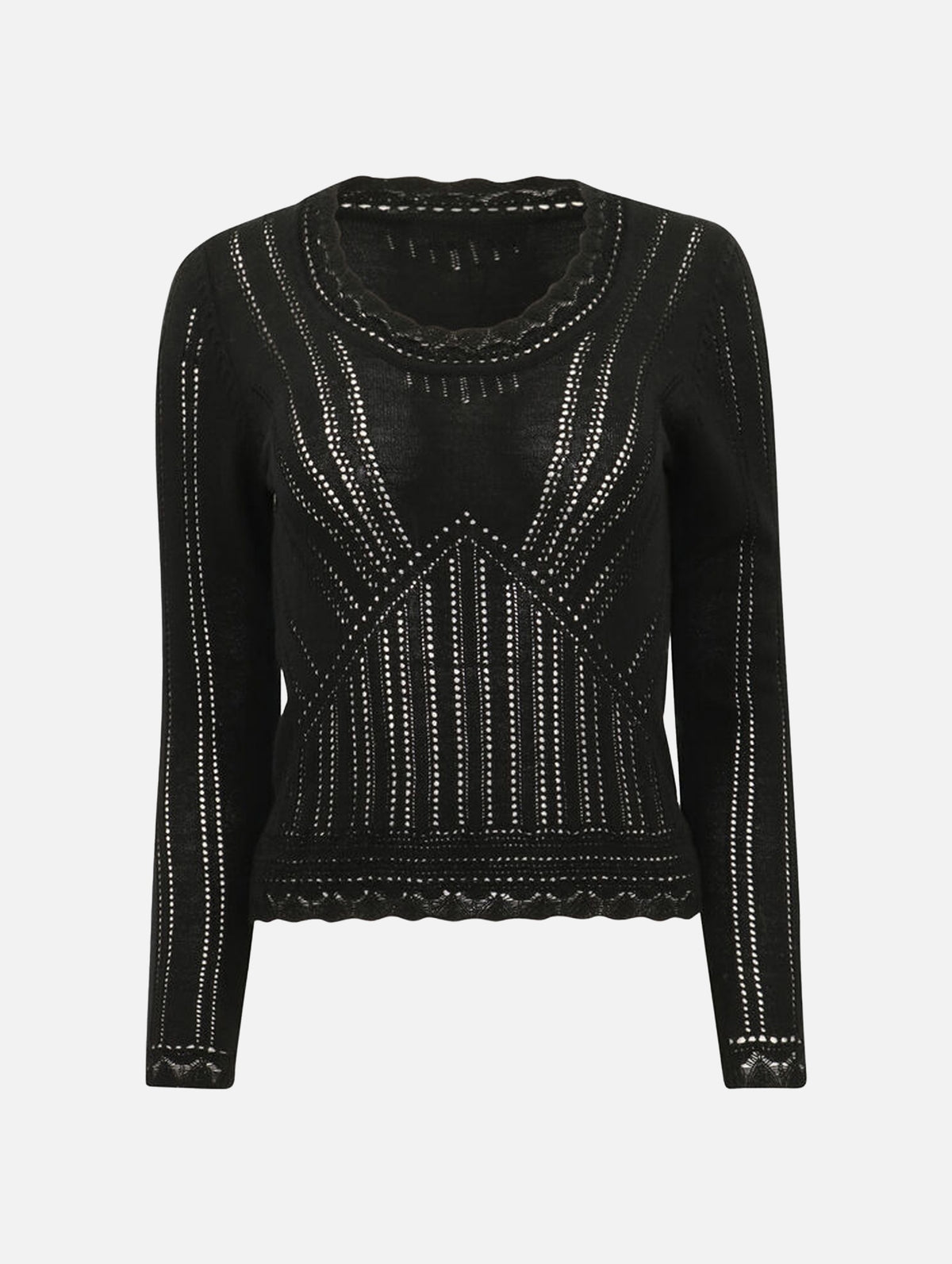 Paxton Knit Long Sleeve Top in Black