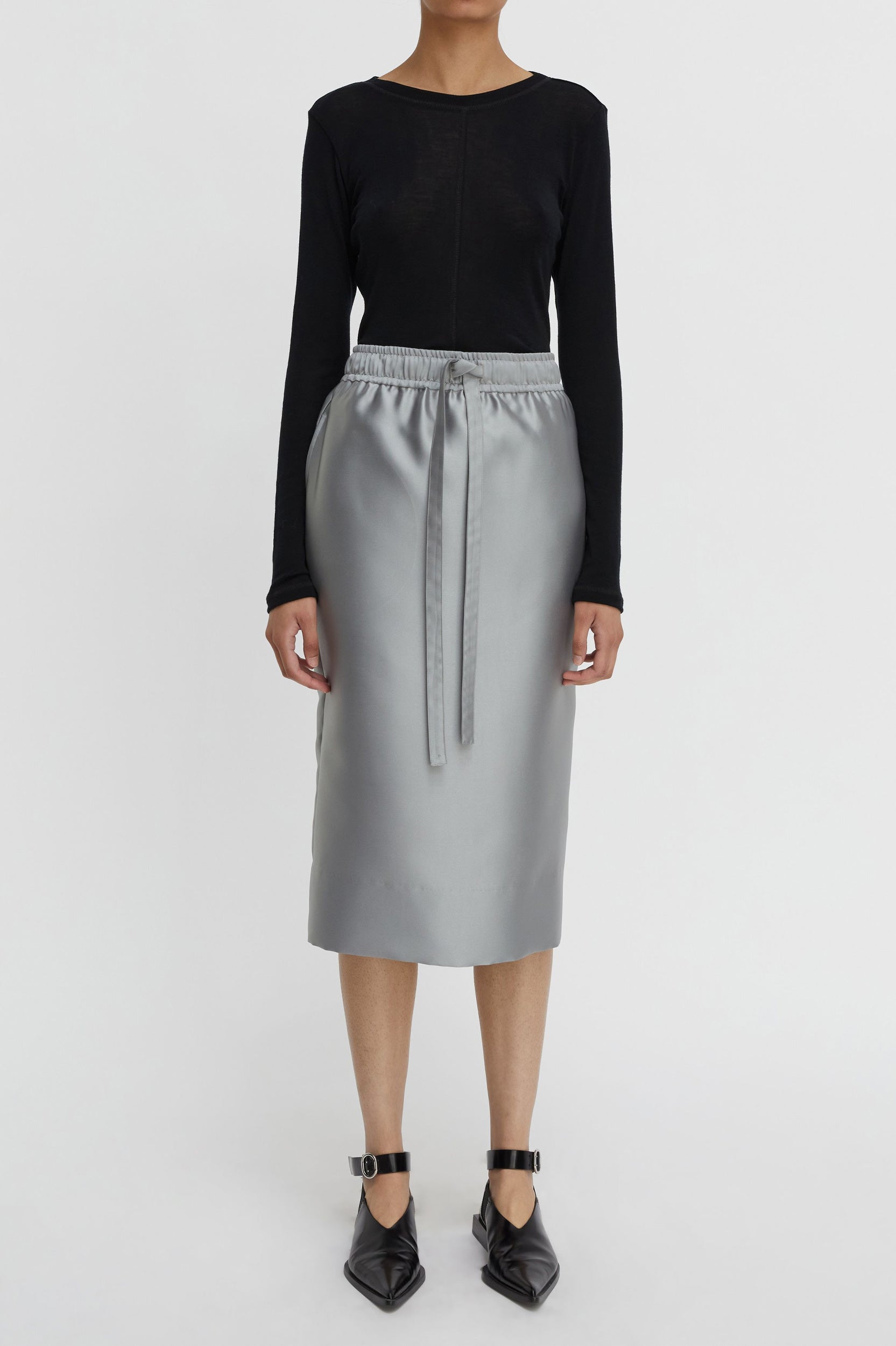 Penny Midi Skirt in Platinum