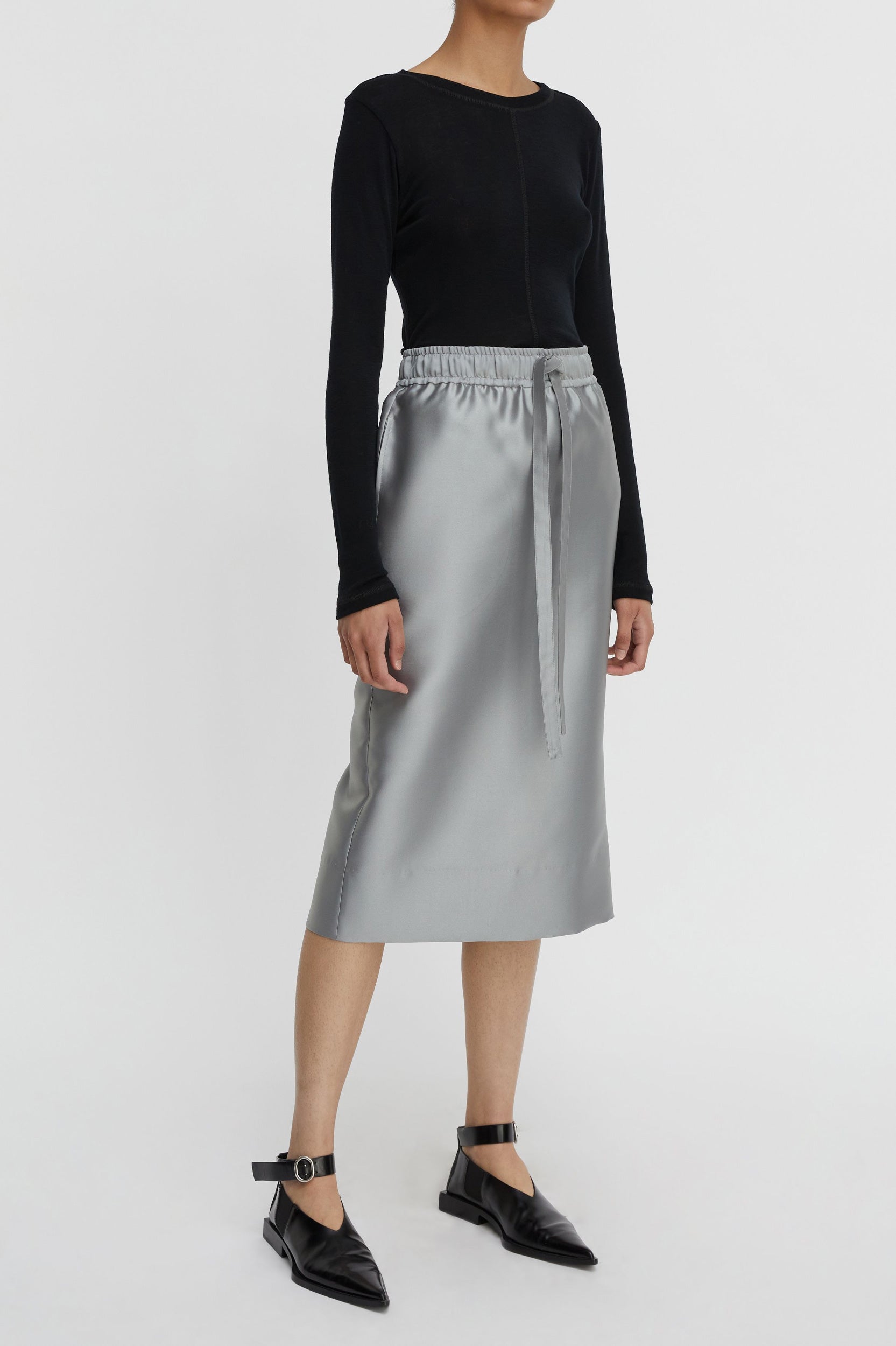 Penny Midi Skirt in Platinum