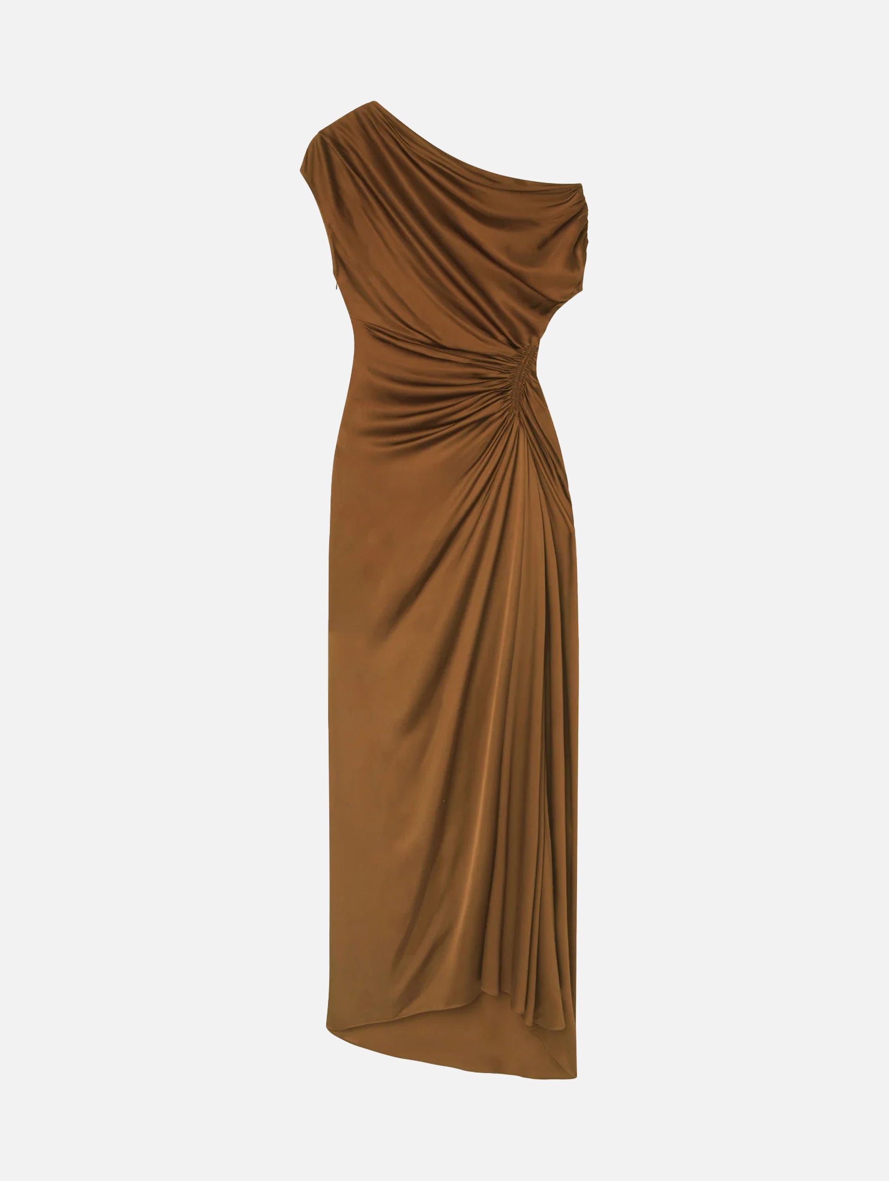 Penny Satin Maxi Dress in Mocha