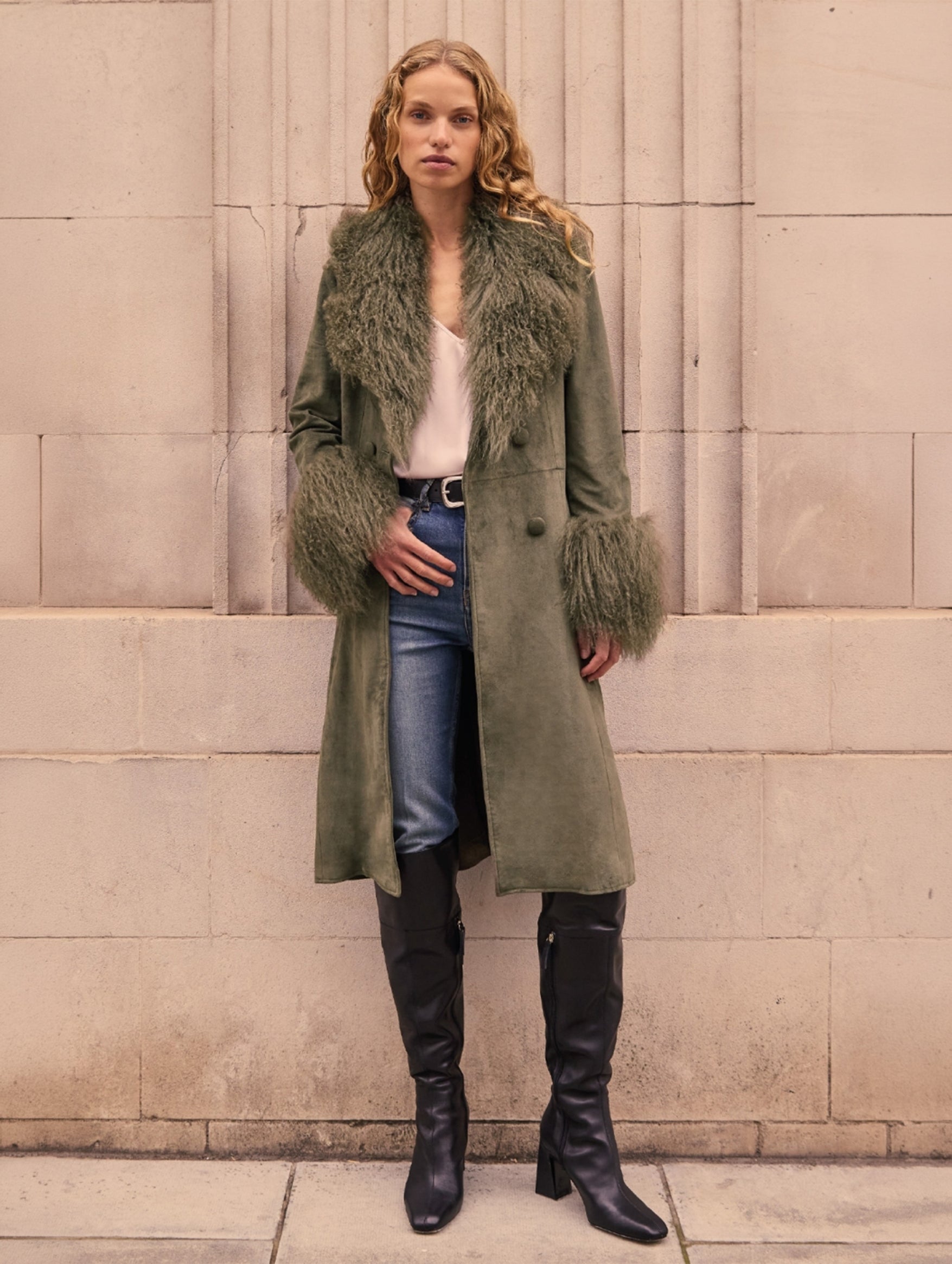 Penny Coat in Khaki Green