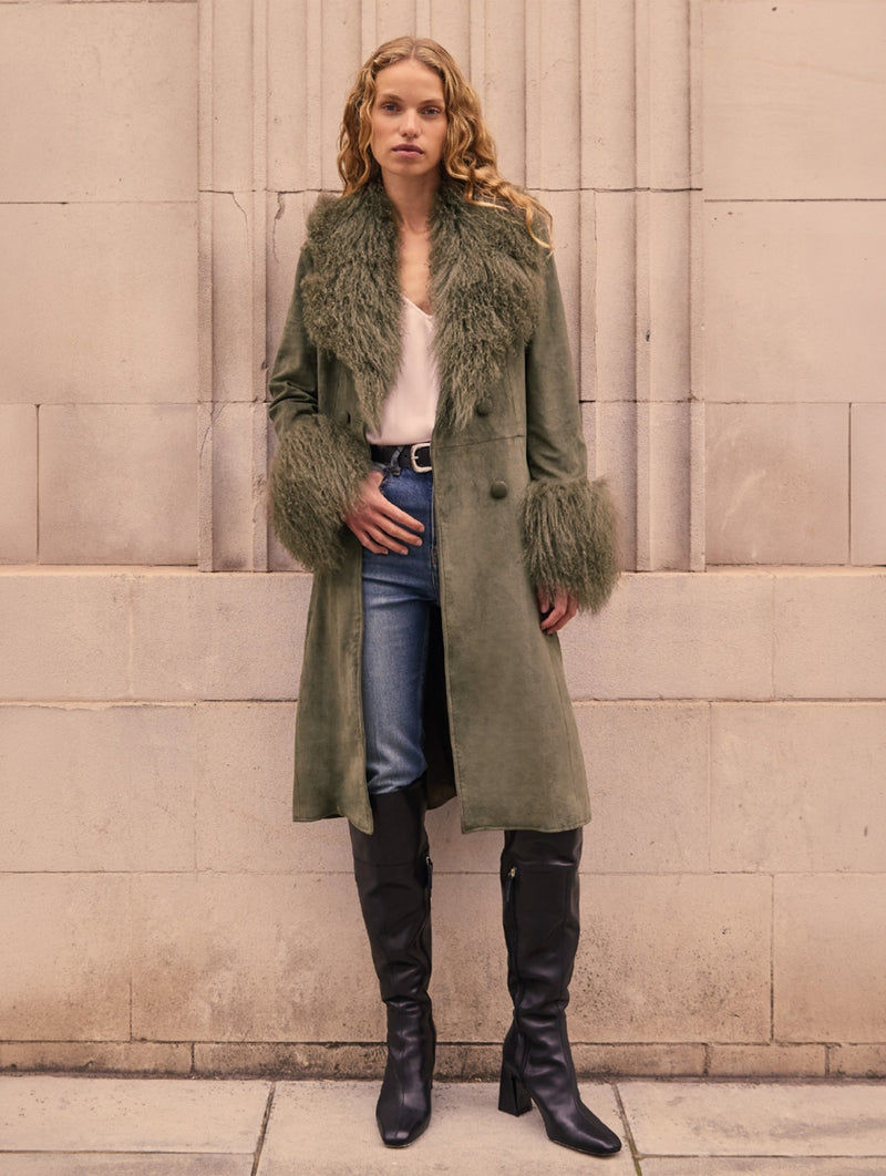 Penny Coat in Khaki Green