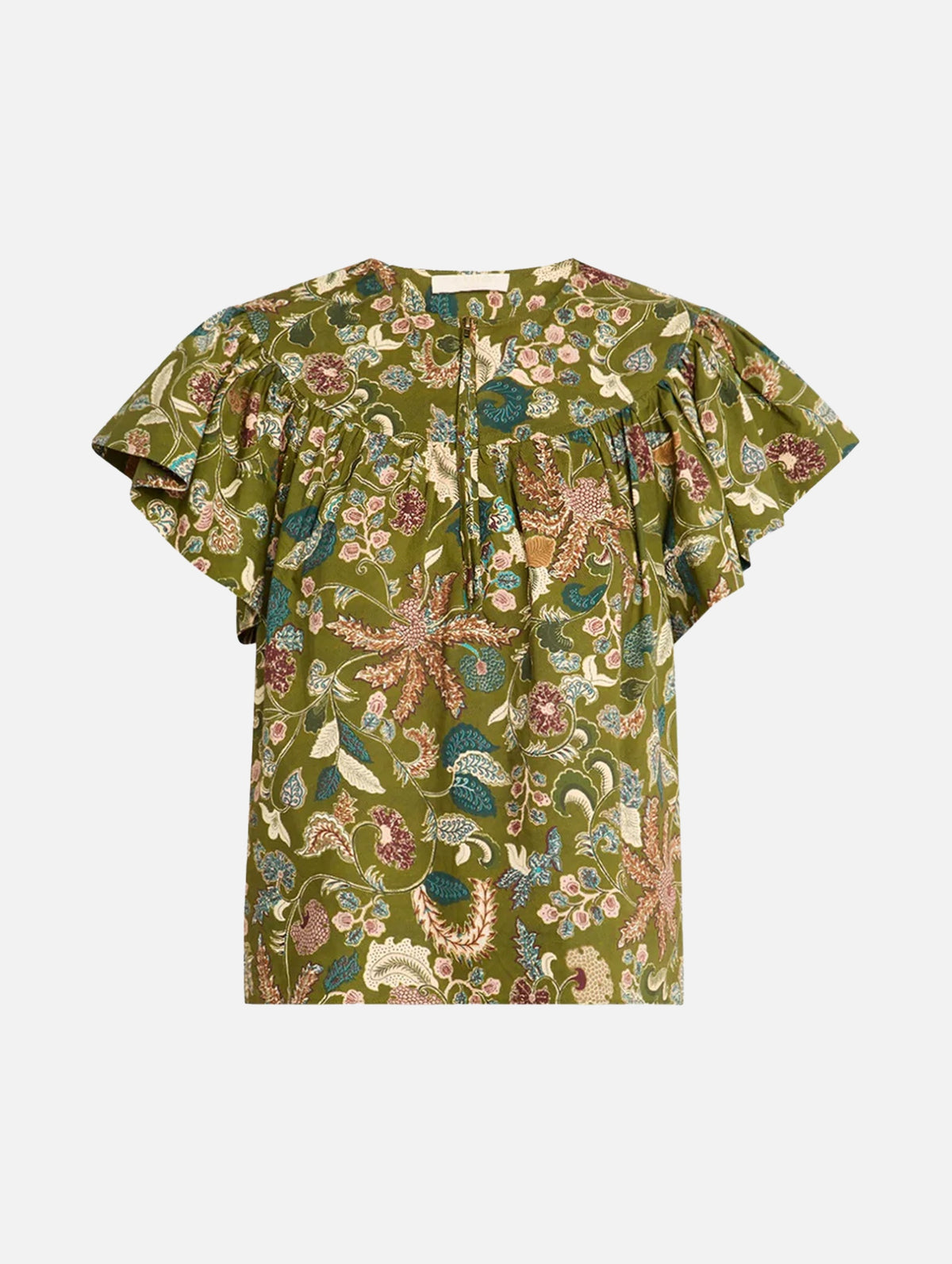 Perline Flutter Sleeve Blouse in Lichen