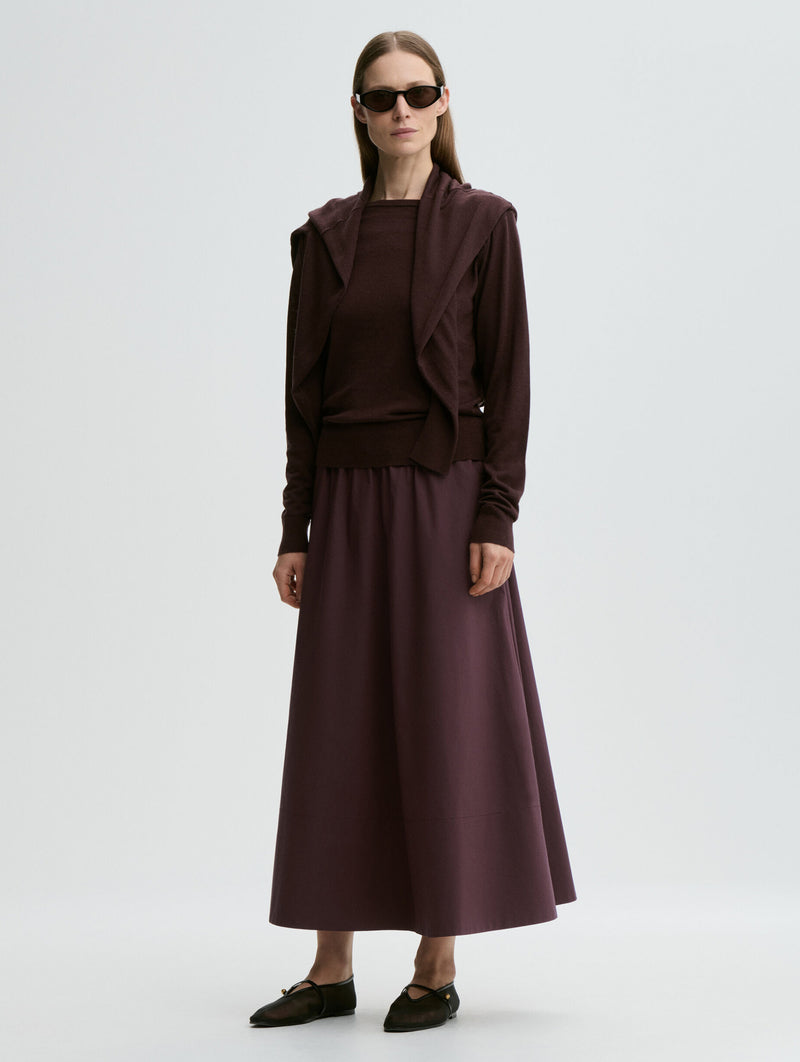Pheobes Organic Cotton Skirt in Aubergine