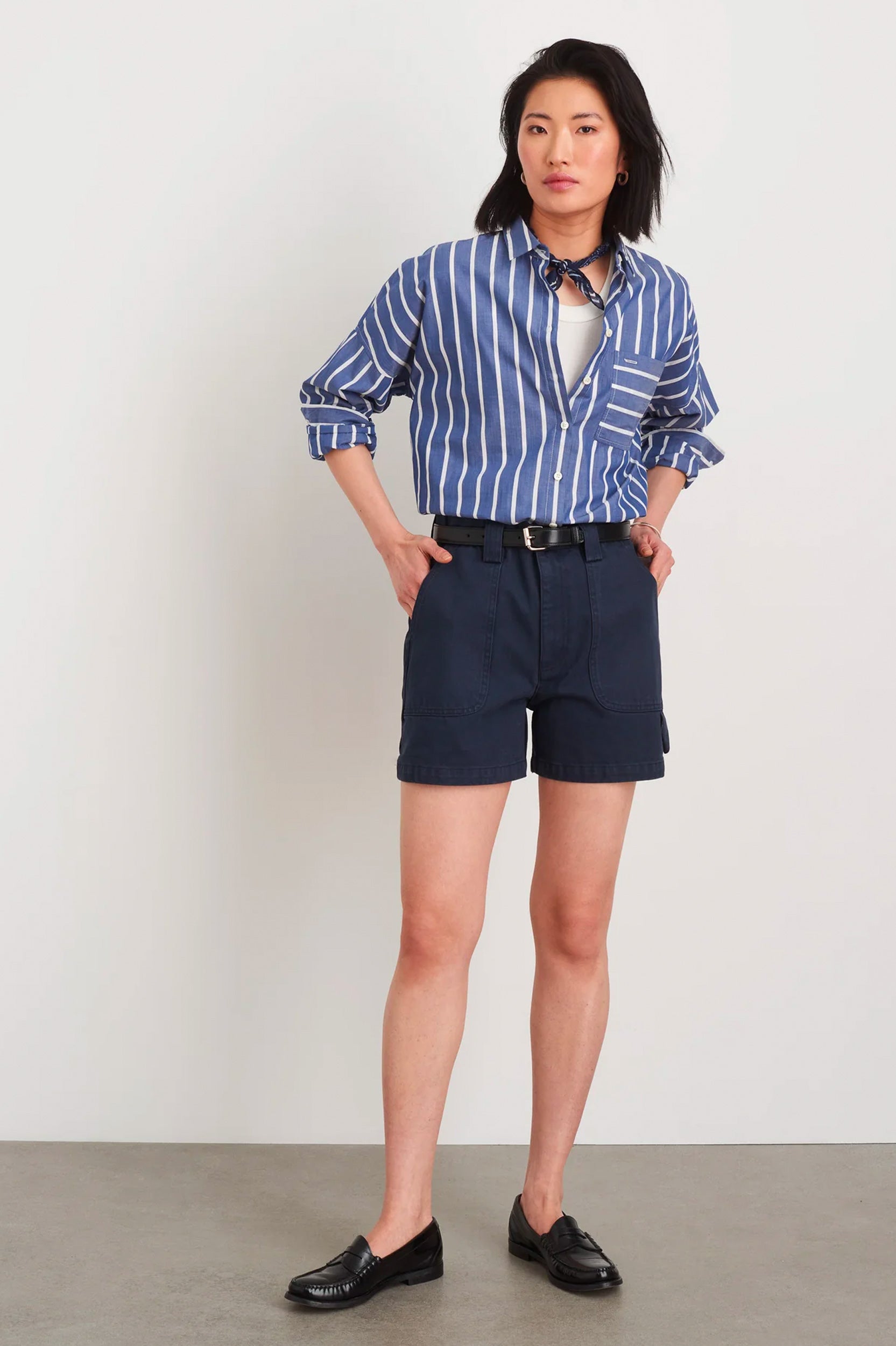 Phoebe Shorts in Navy Denim