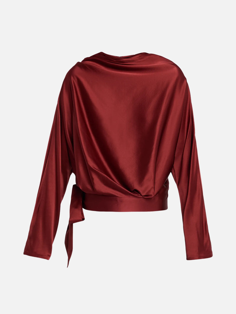 Phoebe Silk Top in Sangria