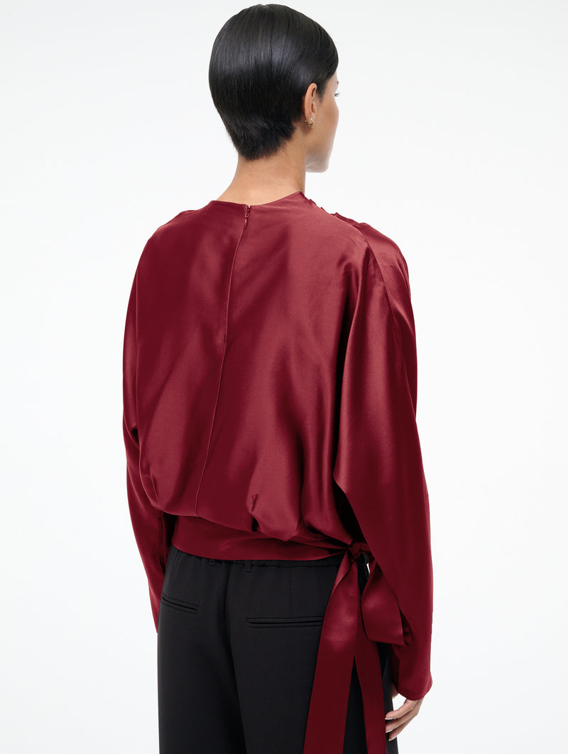 Phoebe Silk Top in Sangria