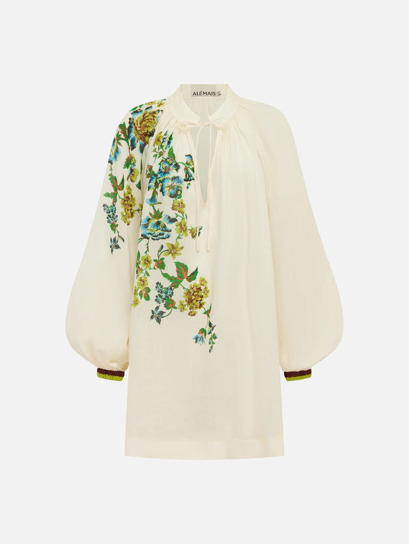 Phyllis Mini Dress in Cream