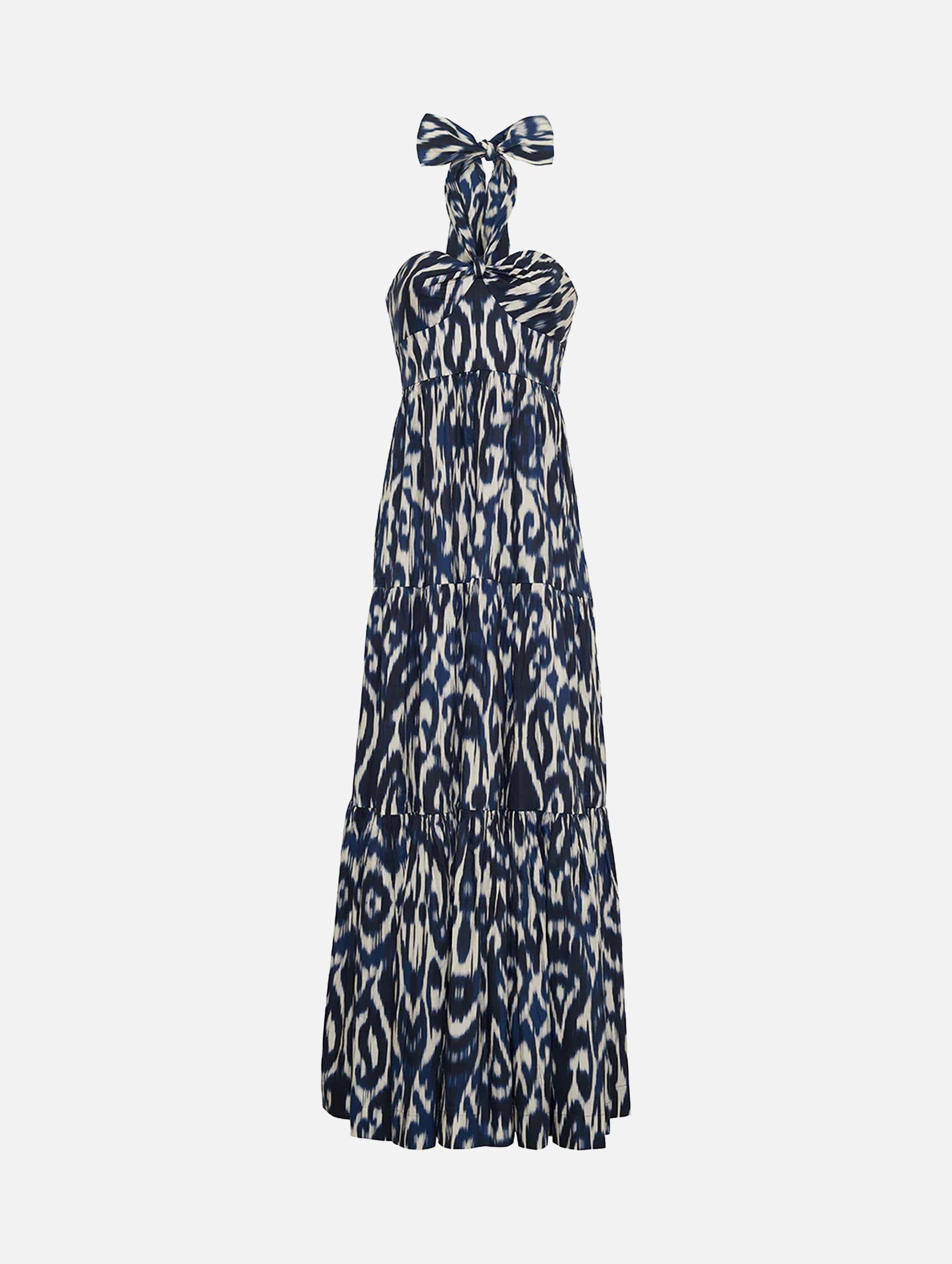 Piana Maxi Dress in Ikat Navy