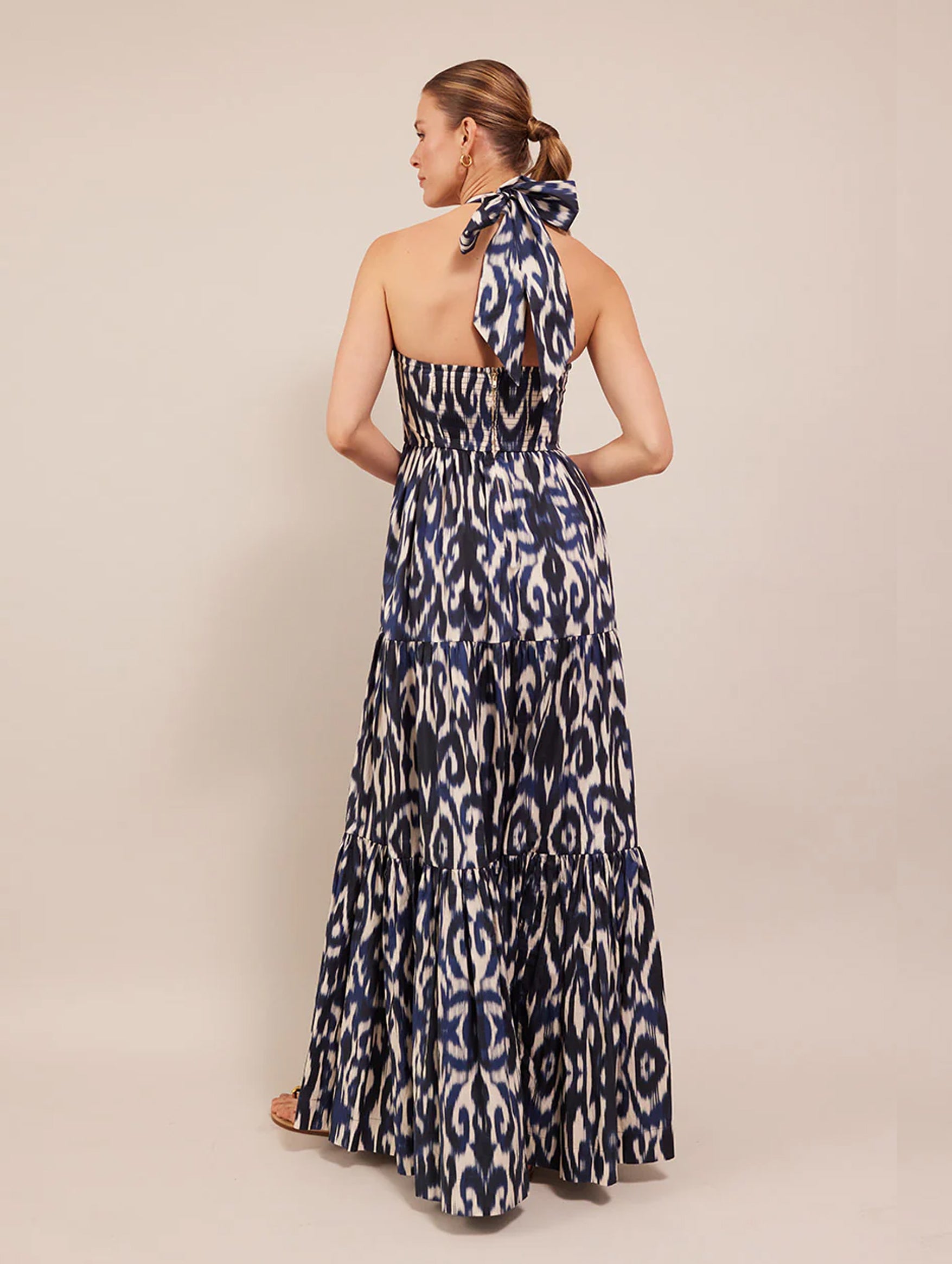 Piana Maxi Dress in Ikat Navy