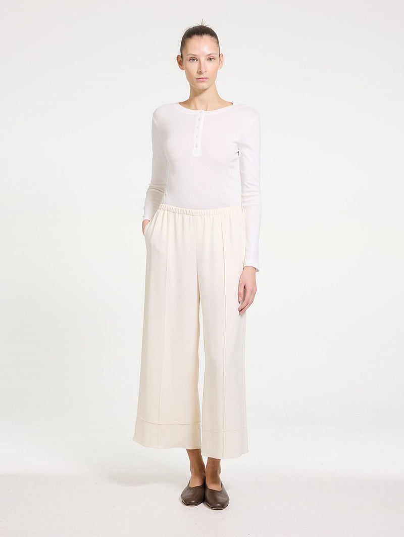 Pintuck Pull-On Pant in Rice