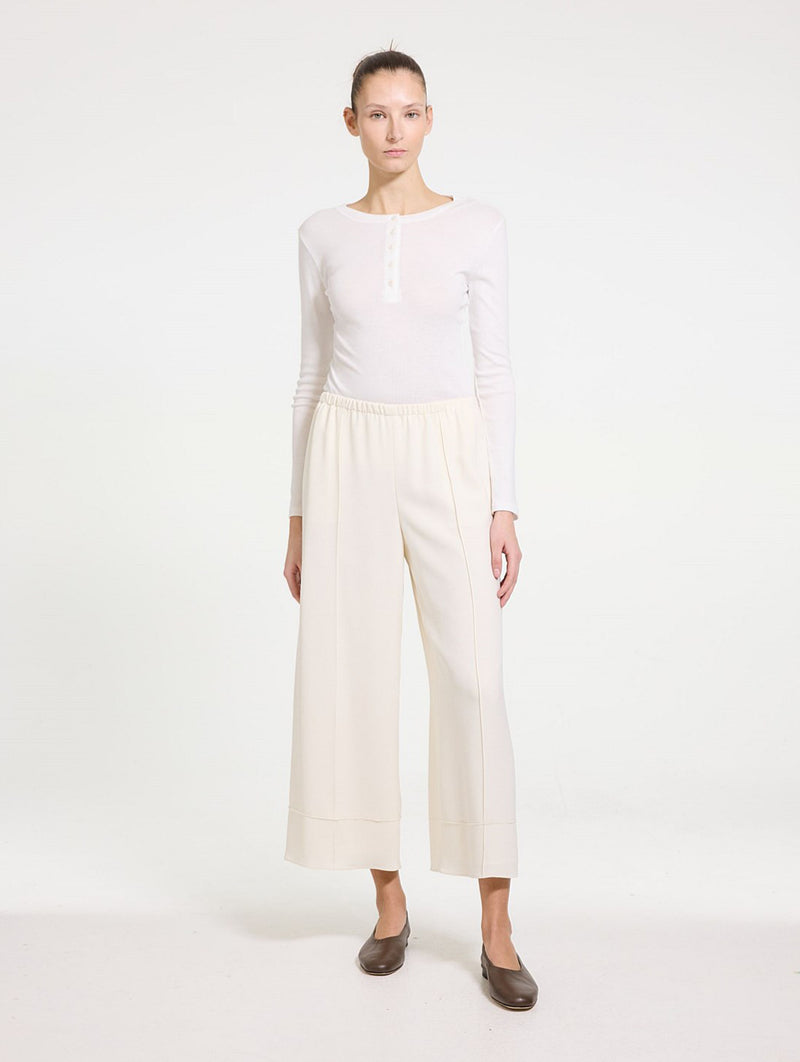 Pintuck Pull-On Pant in Rice