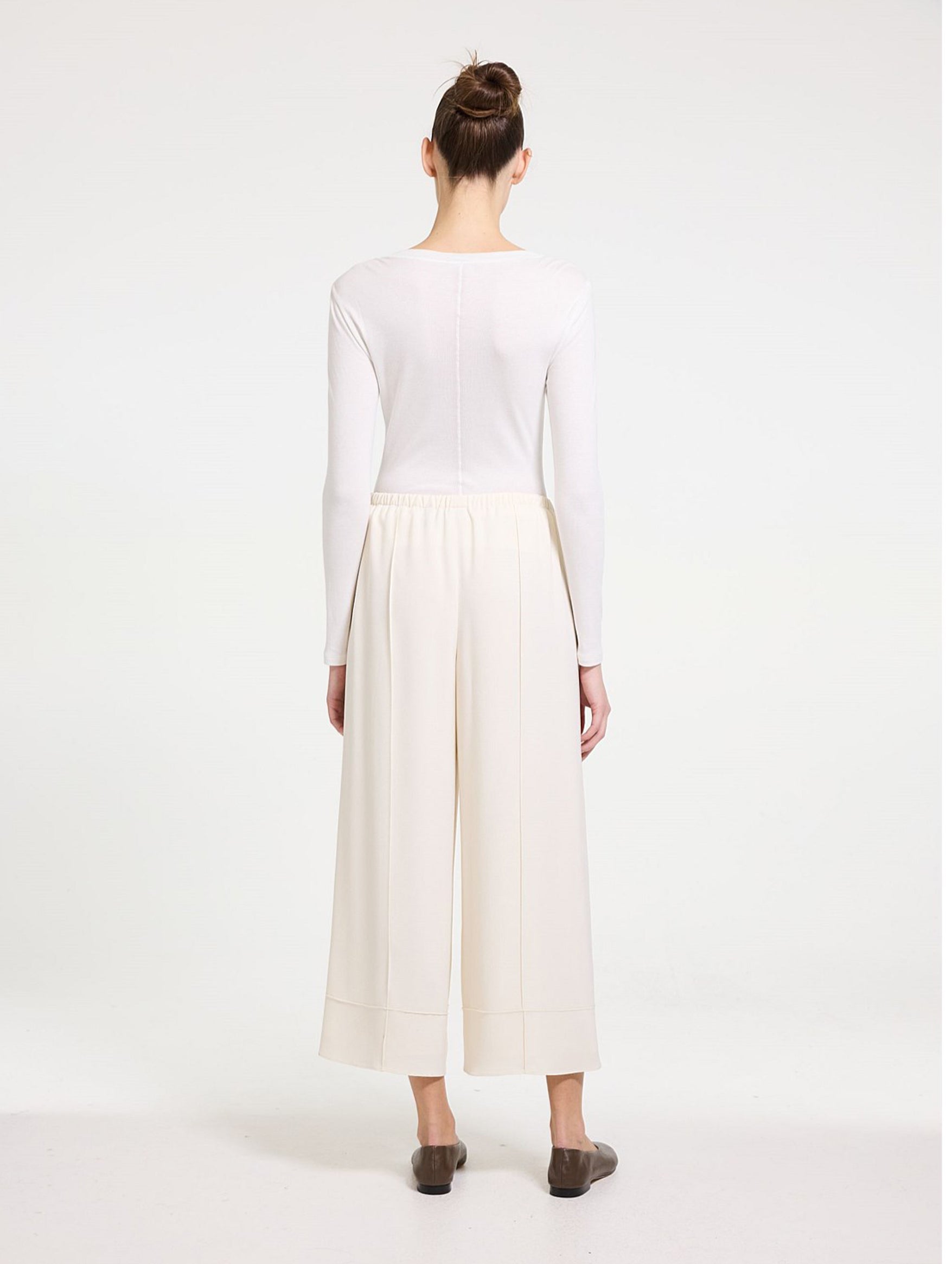 Pintuck Pull-On Pant in Rice