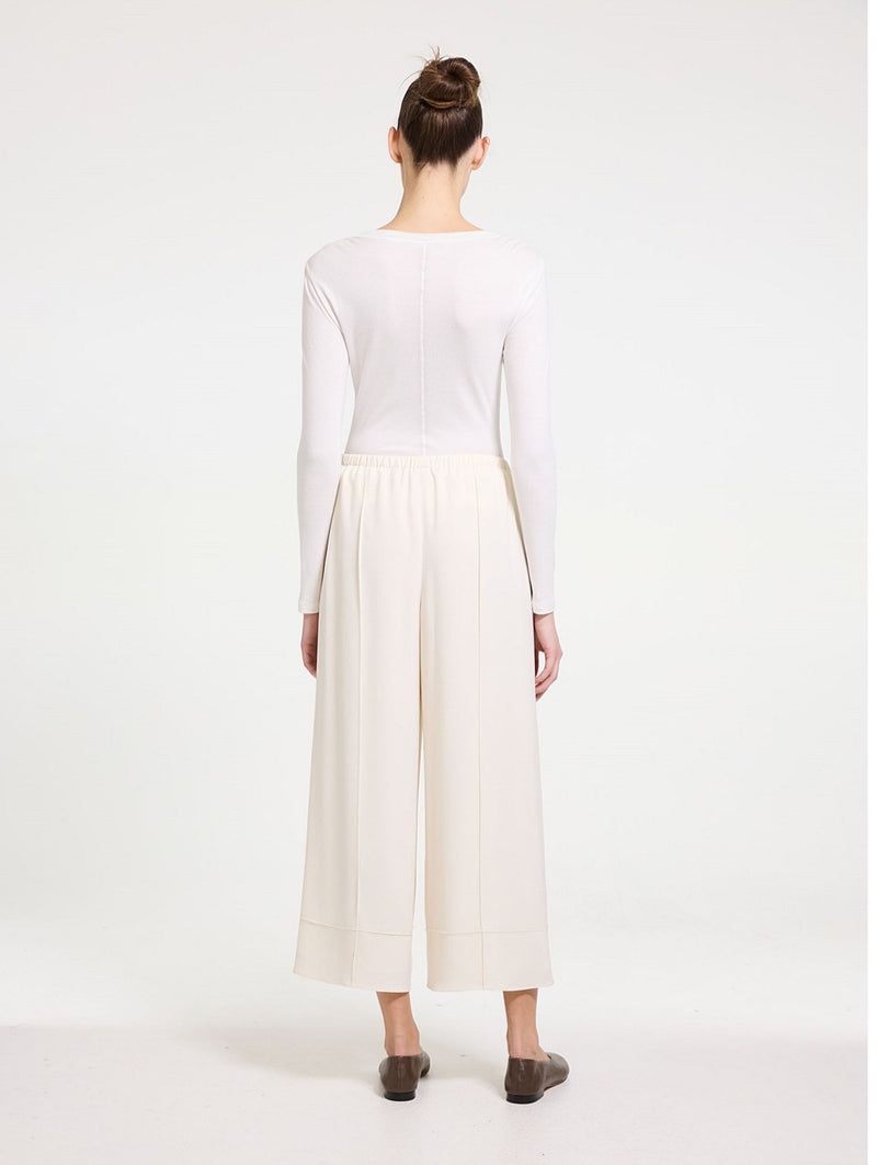 Pintuck Pull-On Pant in Rice