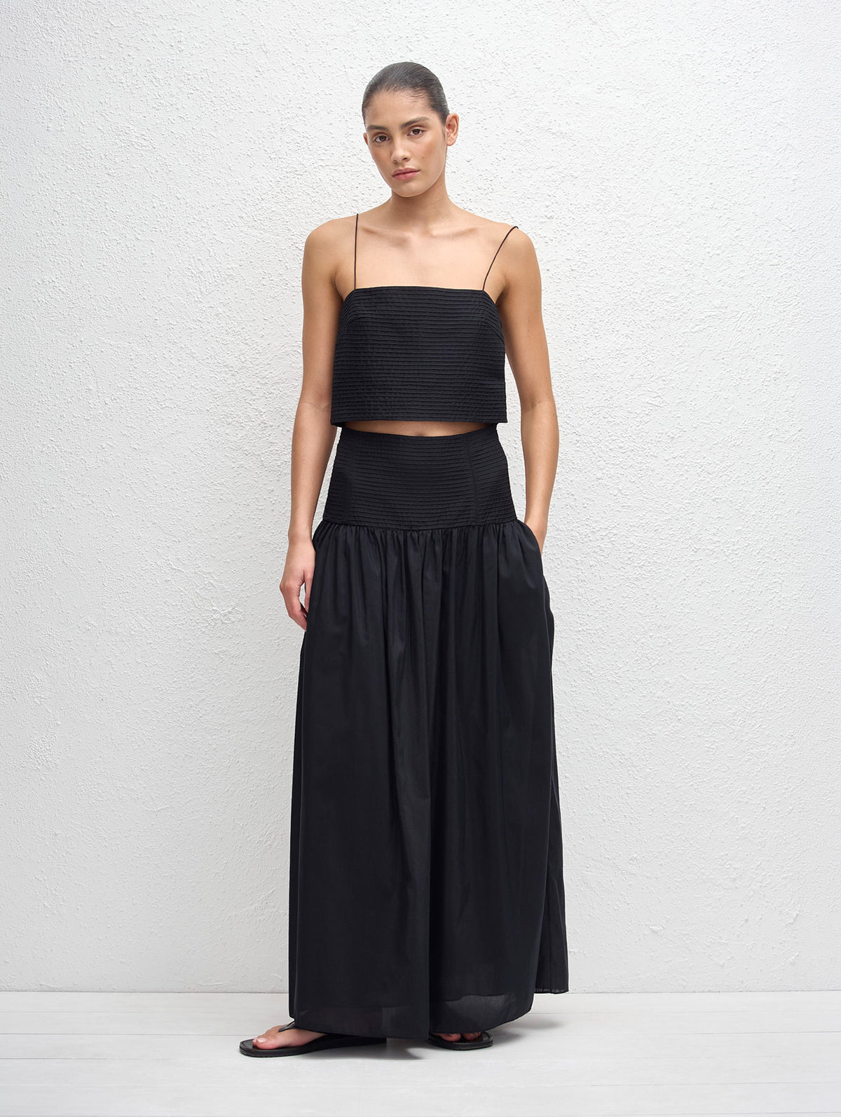 Pintuck Cami in Black