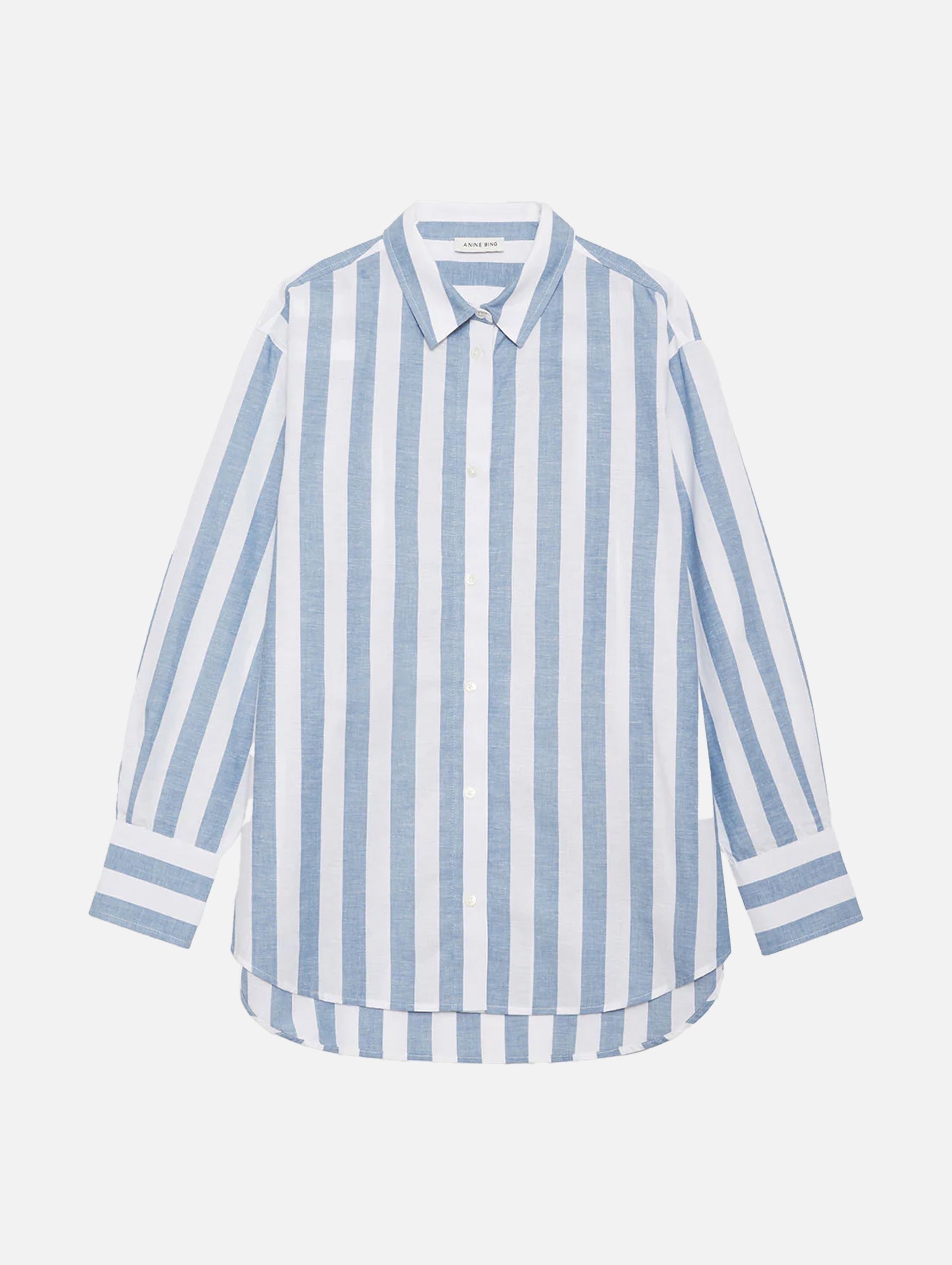 Plaza Shirt in White and Blue Stripe