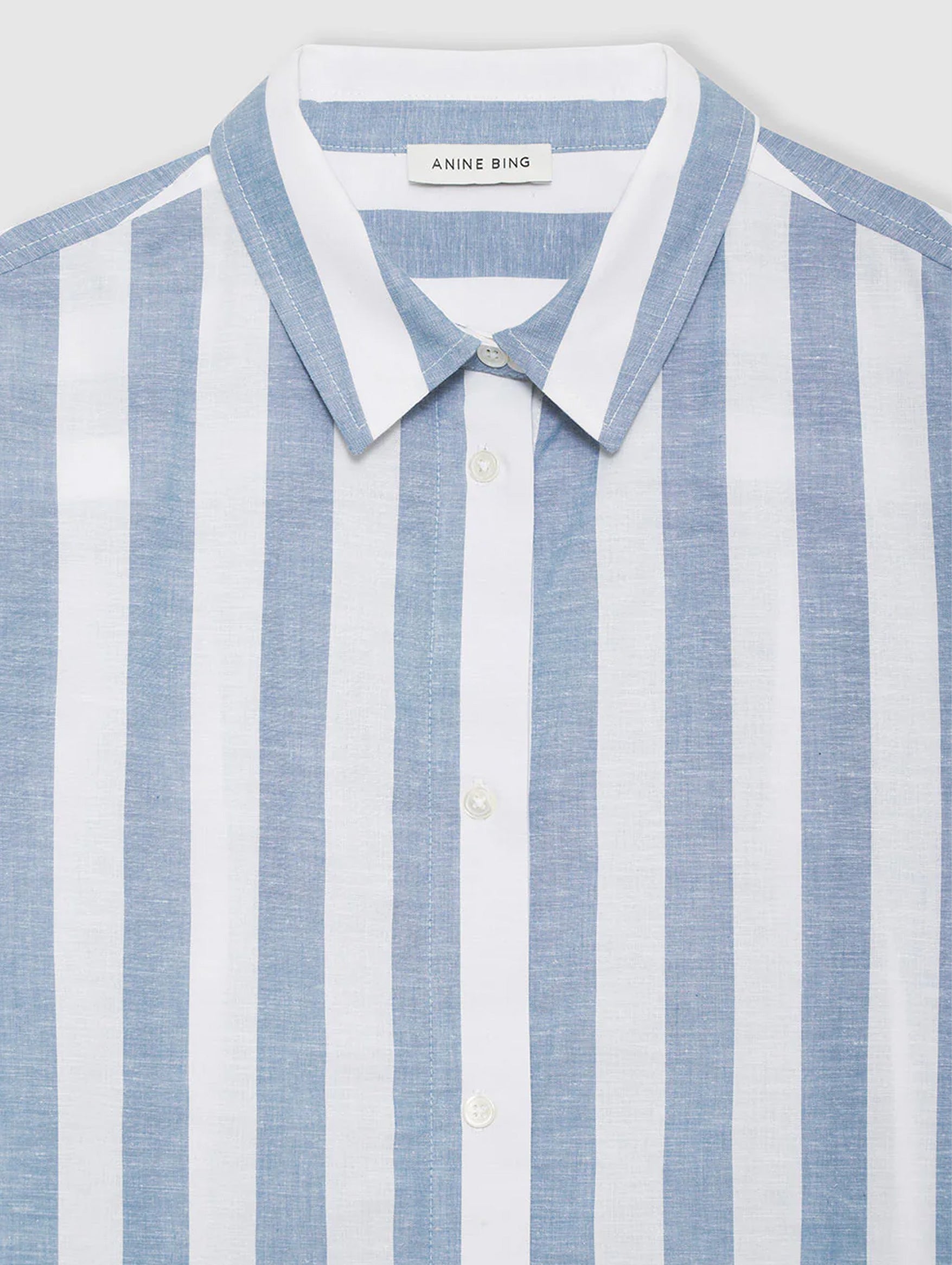 Plaza Shirt in White and Blue Stripe