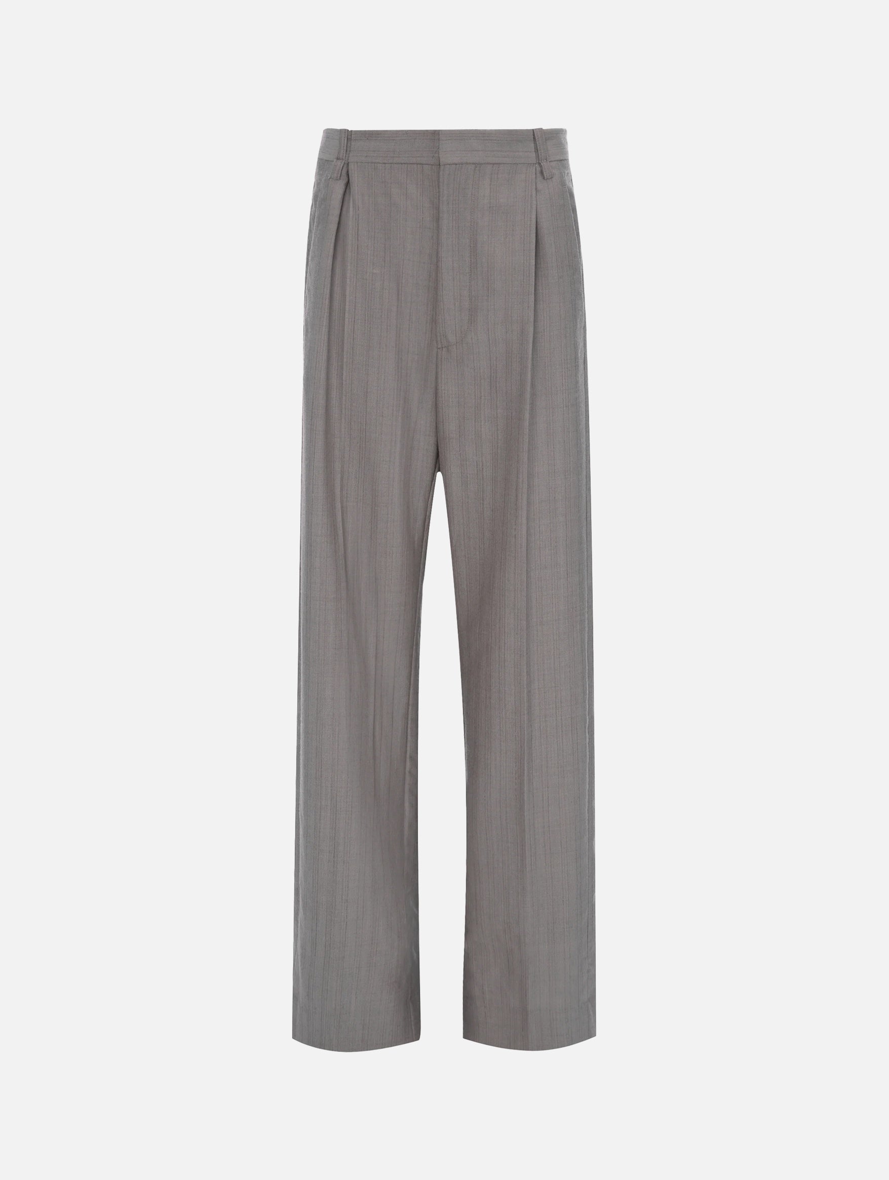 Pleated Trouser in Nickel