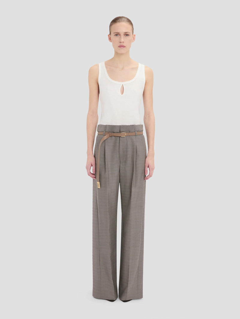 Pleated Trouser in Nickel