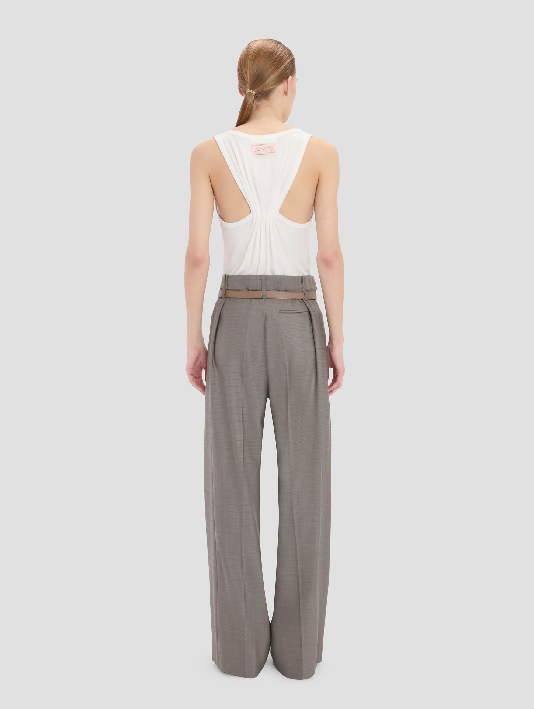 Pleated Trouser in Nickel