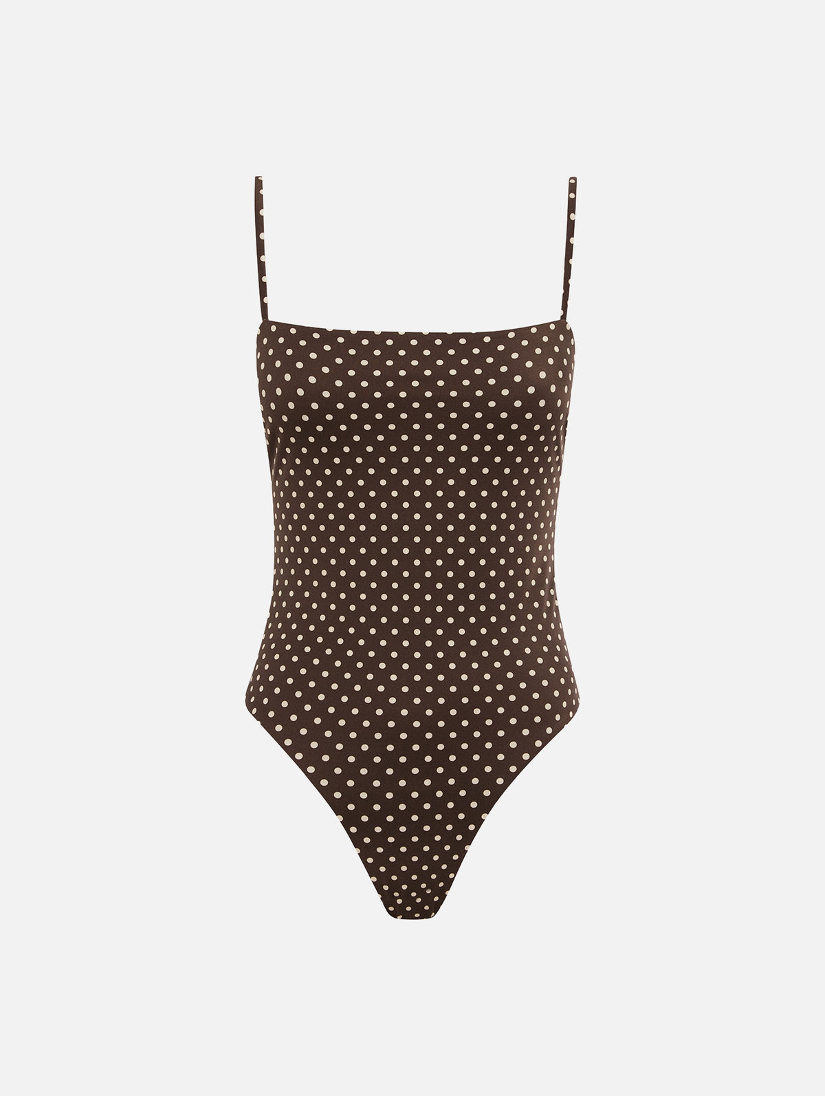 Petit Square Maillot in Polka Dot Chocolate