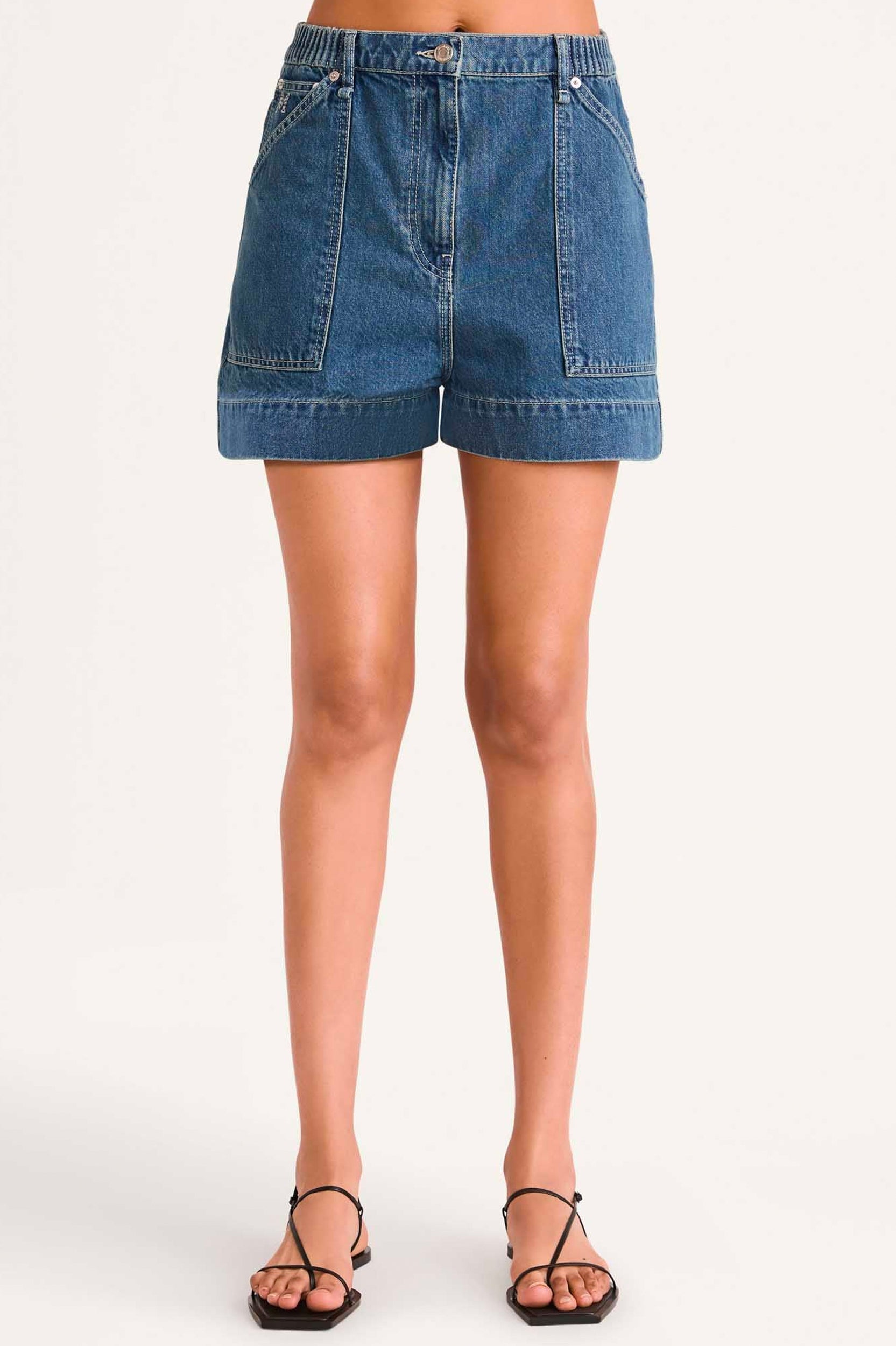 Pollock Denim Short in Mid-Blue