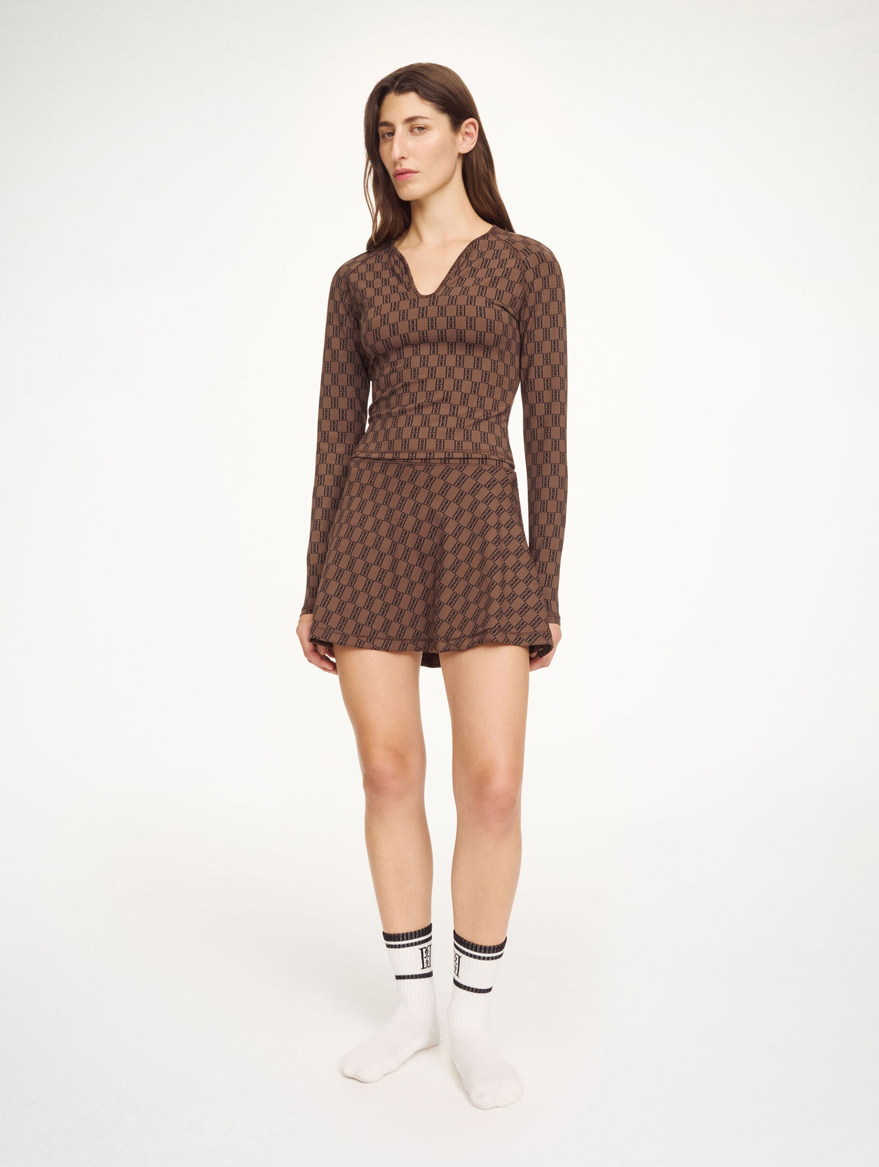 Pollyna Athletic Skirt in Dark Mahogany