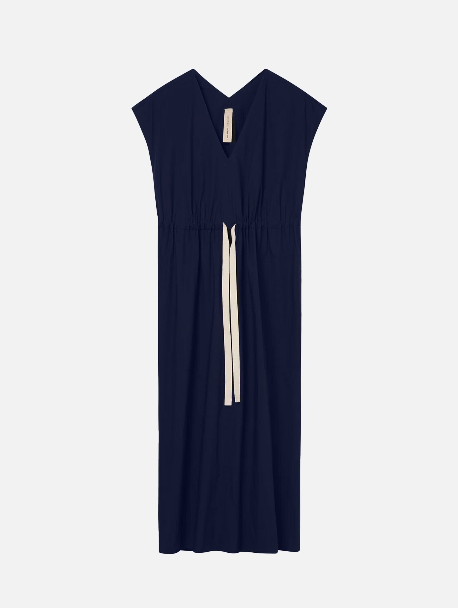 LM Poplin V Neck Dress in Navy