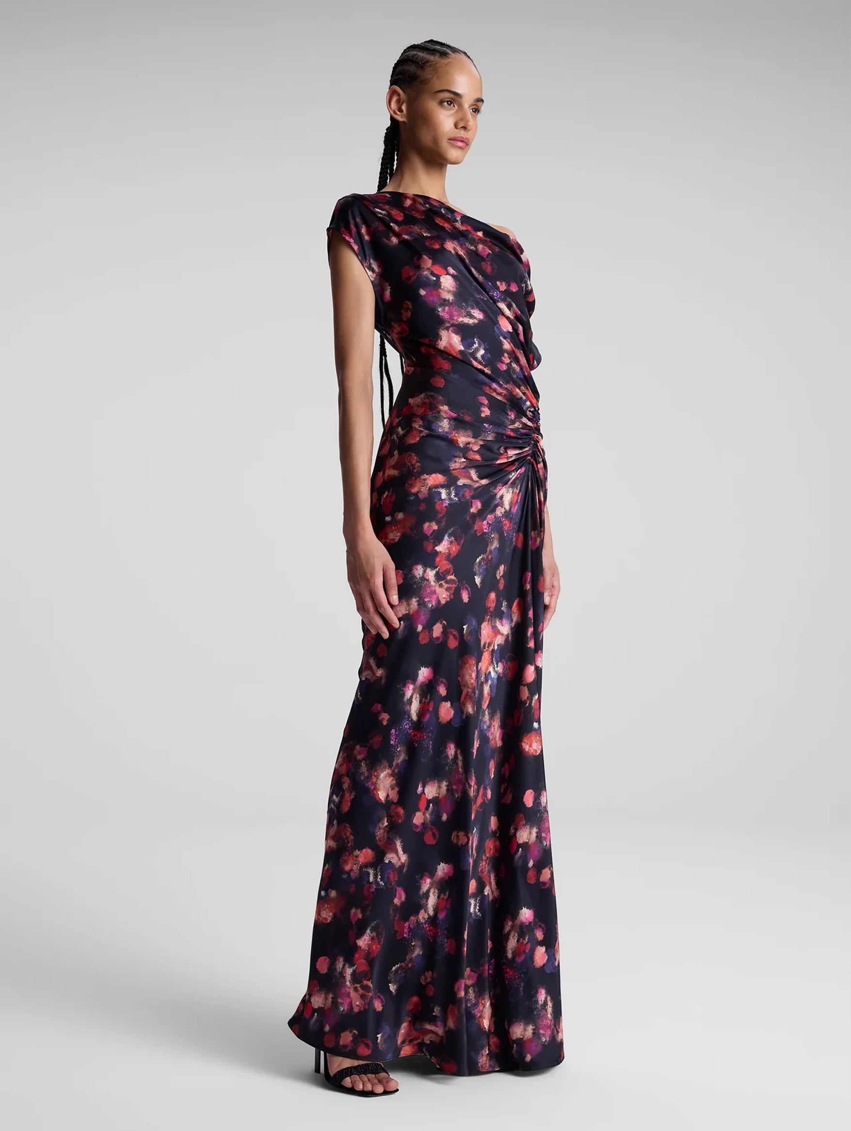 Poppy Gown in Navy Multi