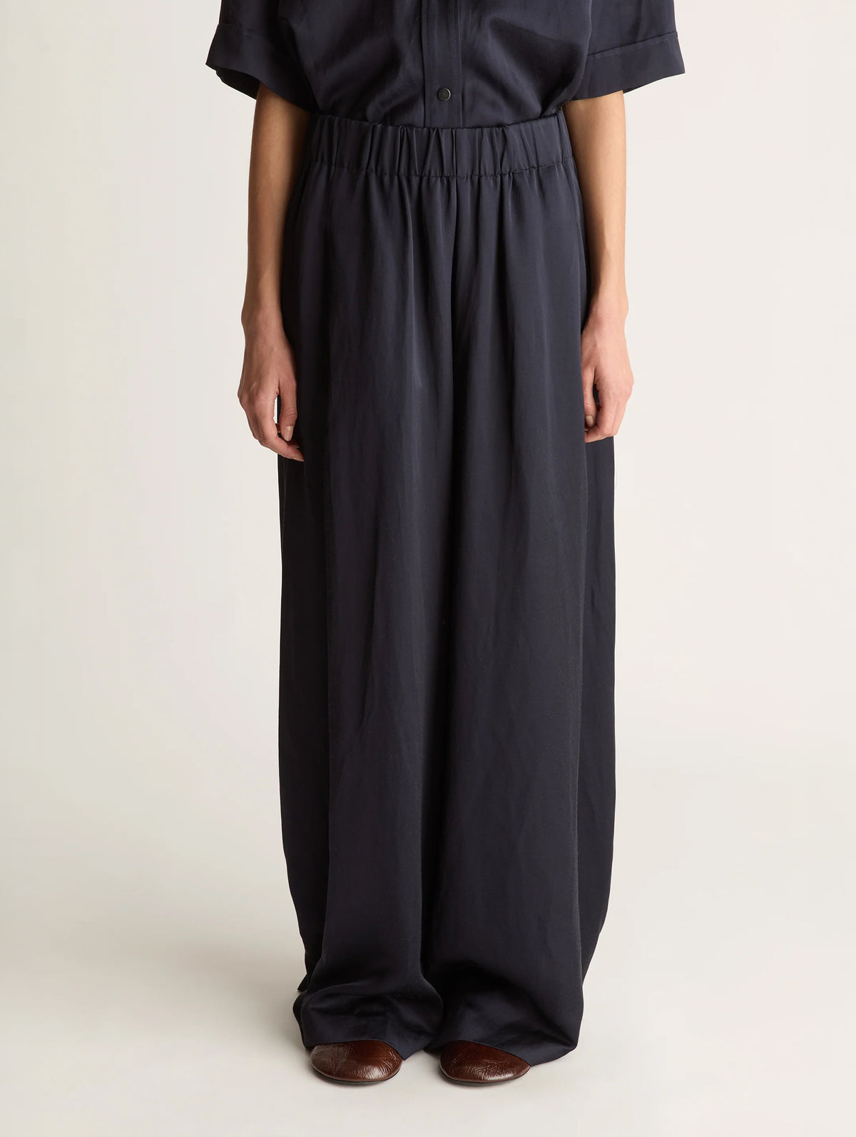 Powell Wide Leg Pant in Navy