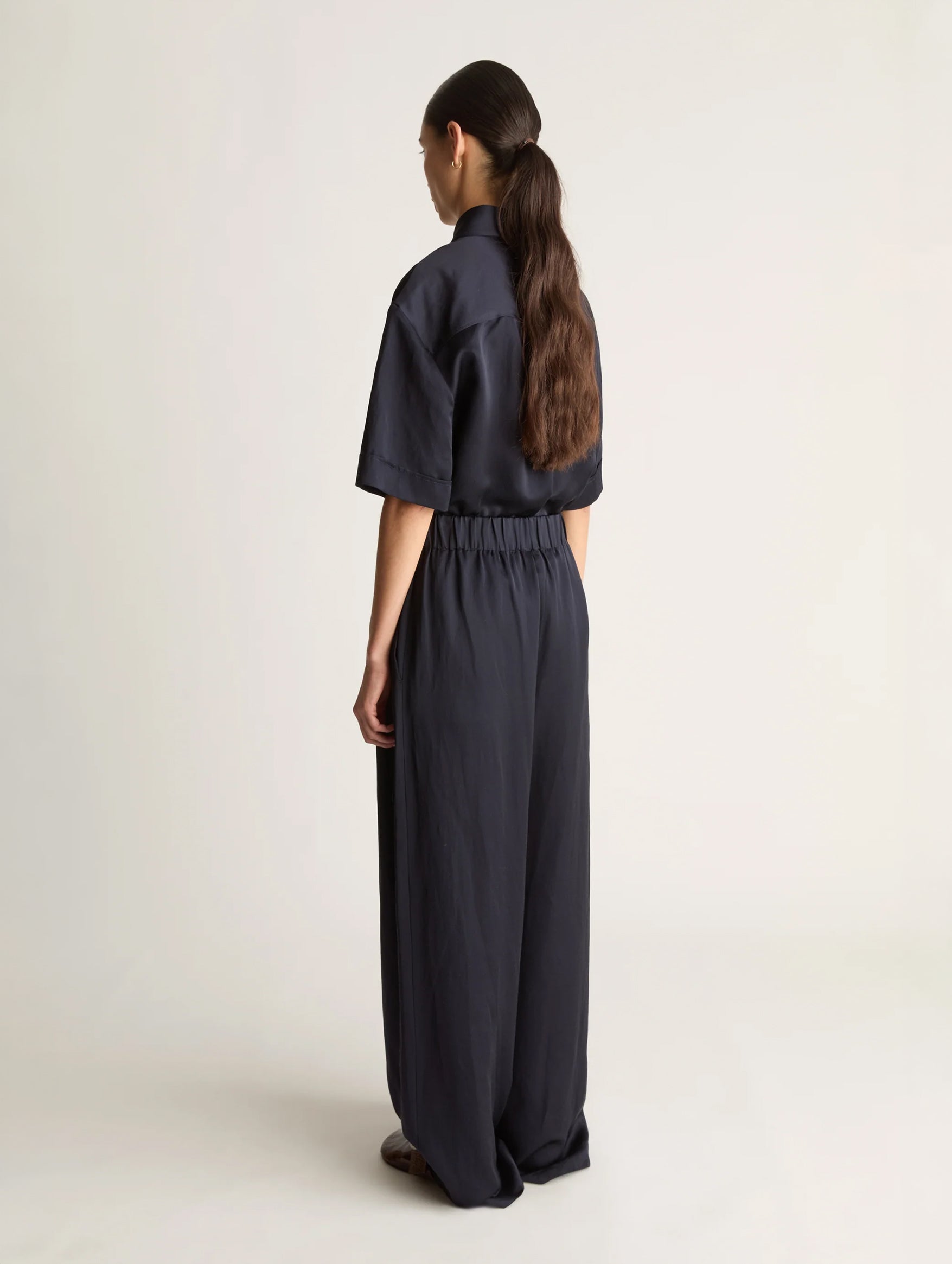 Powell Wide Leg Pant in Navy