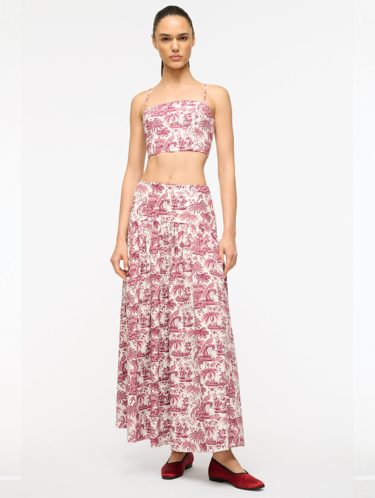 Procida Skirt in Bordeaux Toile