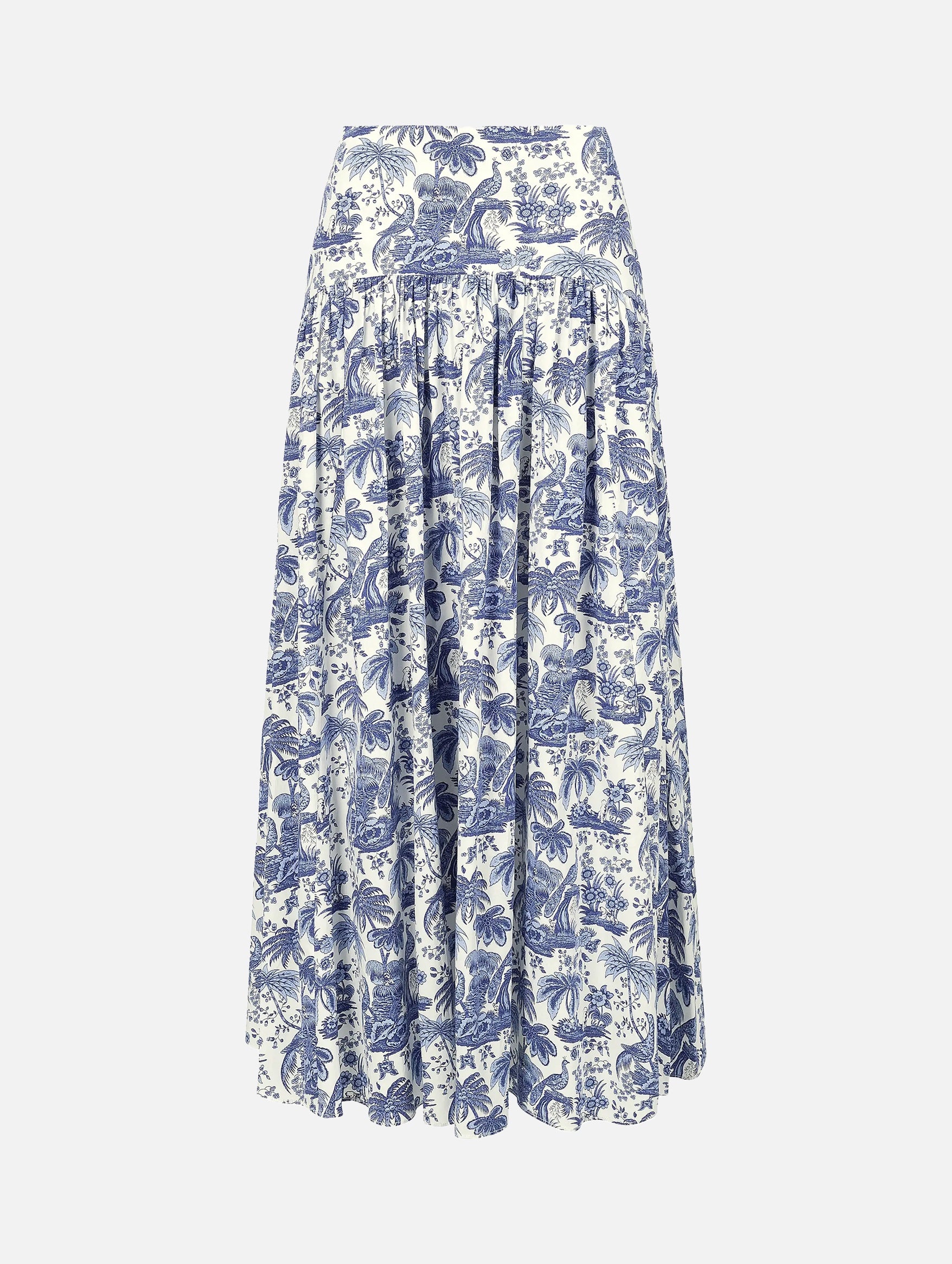 Procida Skirt in Blue Toile
