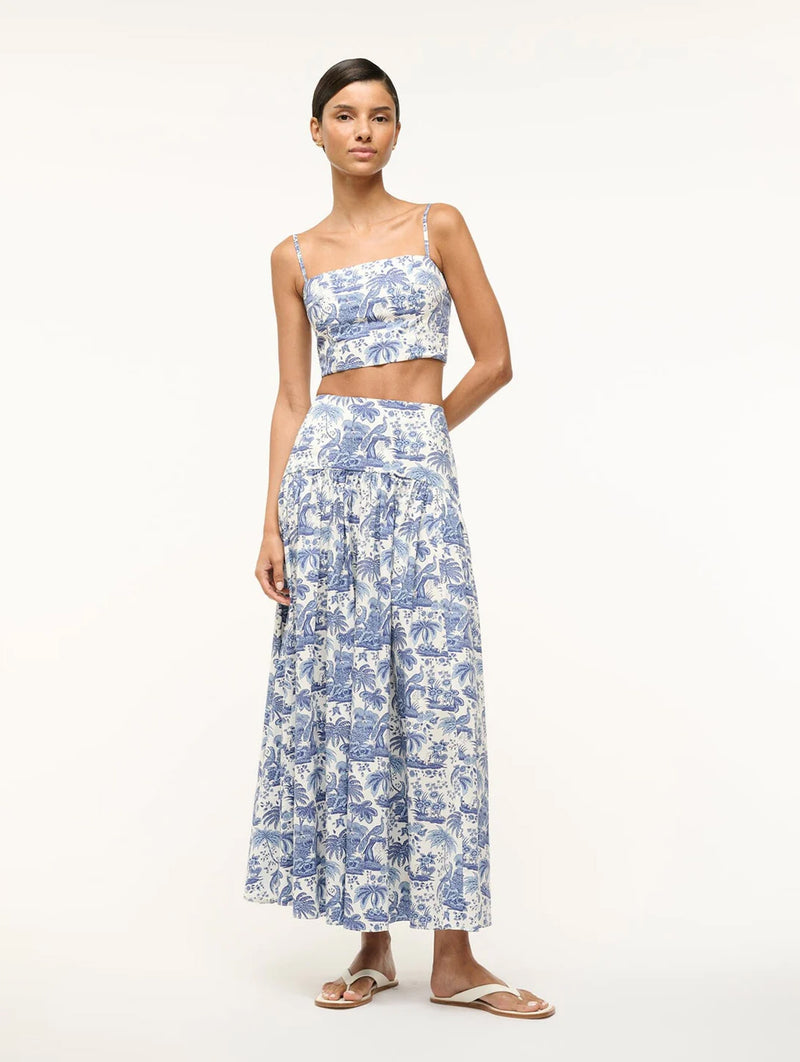 Procida Skirt in Blue Toile