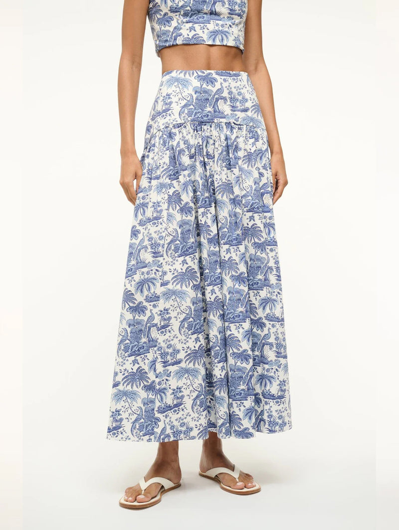 Procida Skirt in Blue Toile