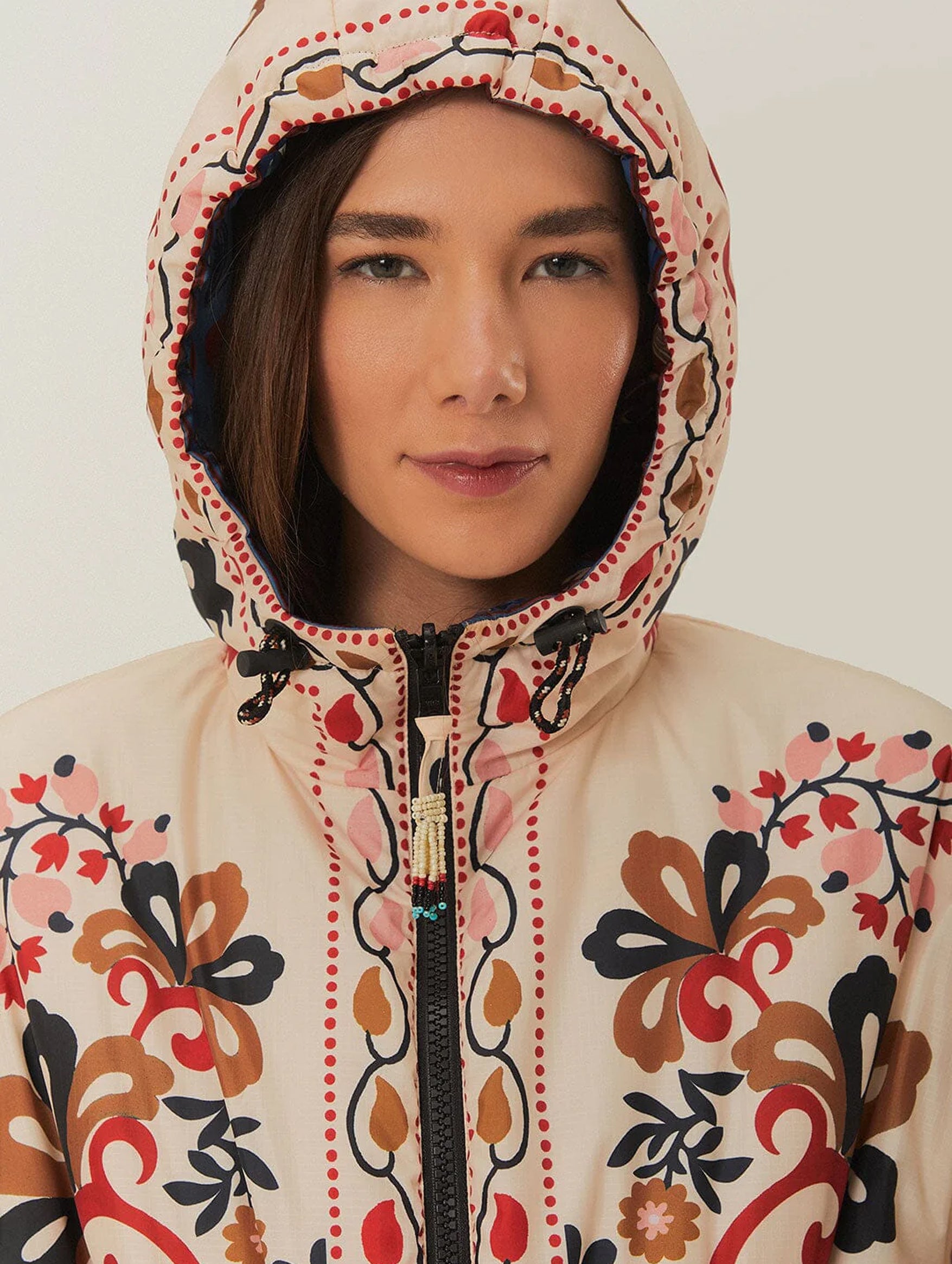 Reversible Puffer Jacket in Cashew Mandala