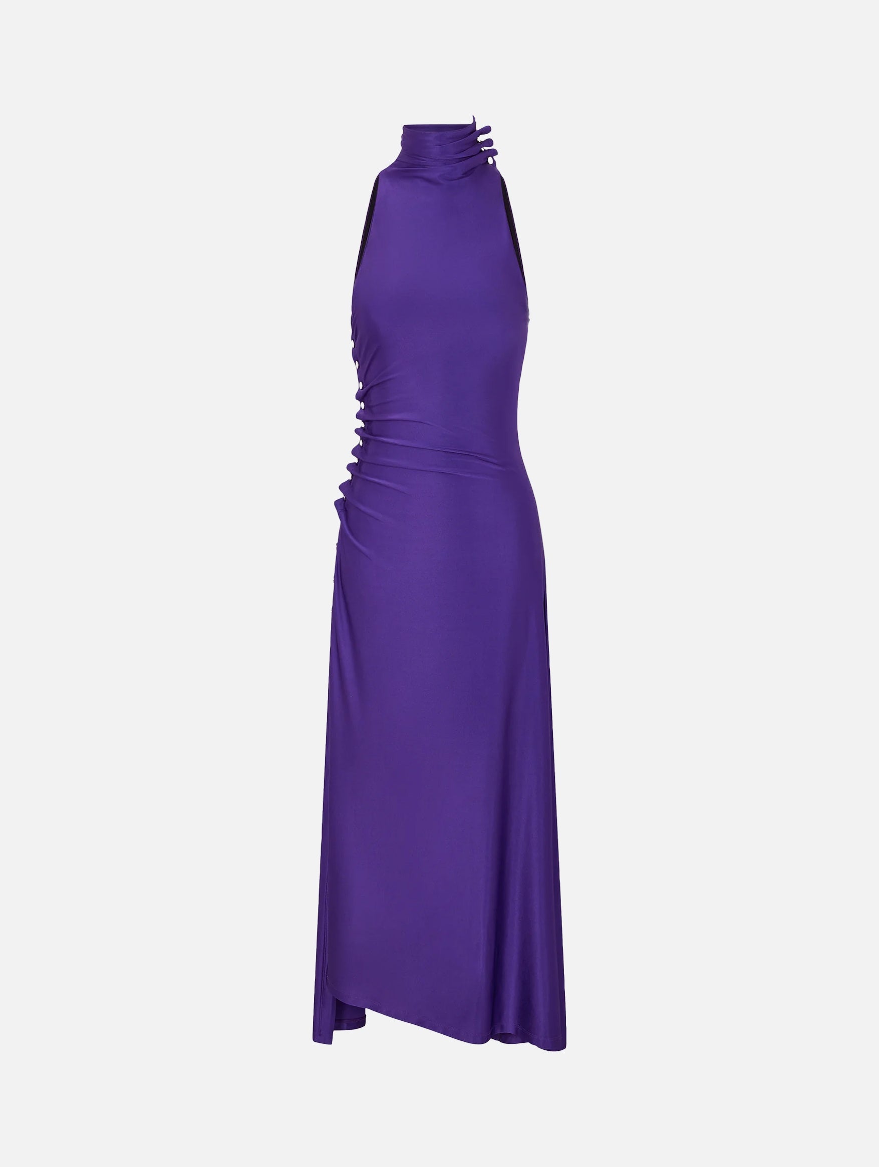 Midi Draped Jersey Dress in Violet