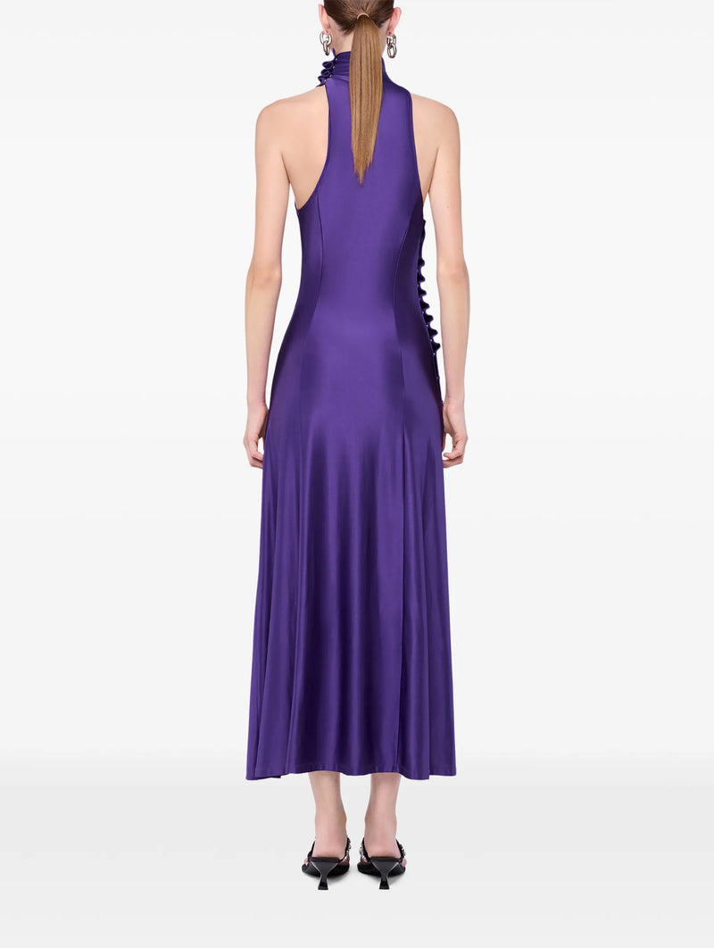 Midi Draped Jersey Dress in Violet