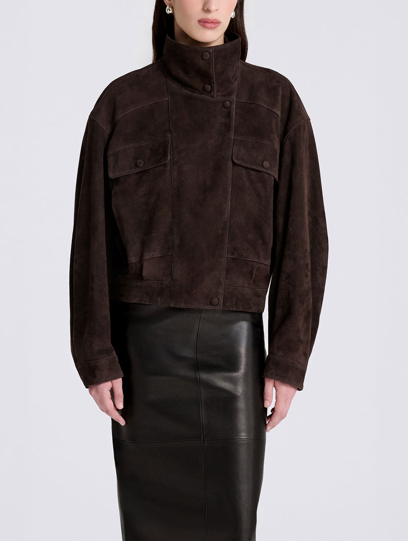 Quincy Jacket in Mocha Suede