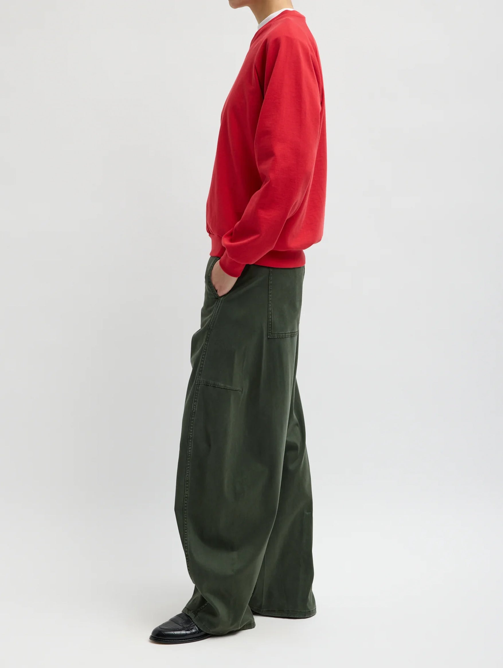 Reactive Garment Dyed Stretch Twill Sid Pant (Regular) in Army Green