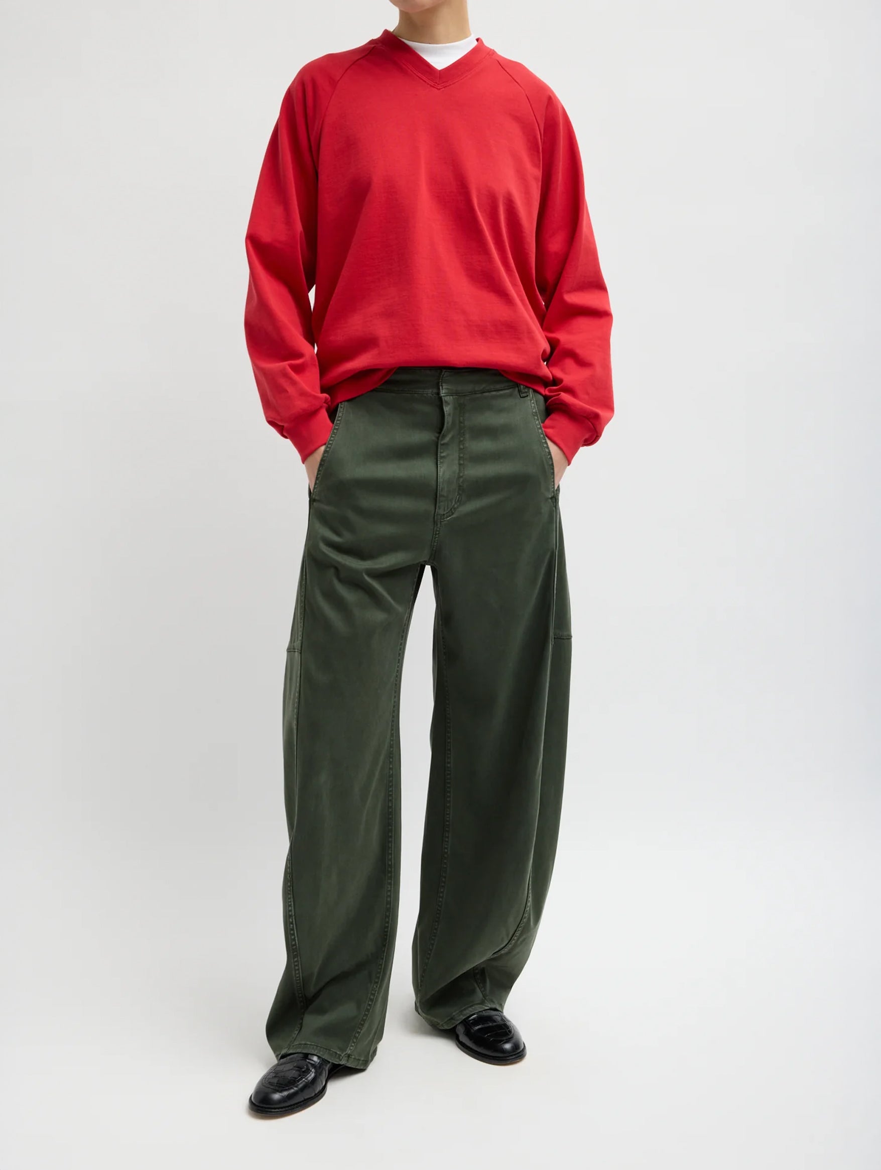 Reactive Garment Dyed Stretch Twill Sid Pant  (Short) in Army Green