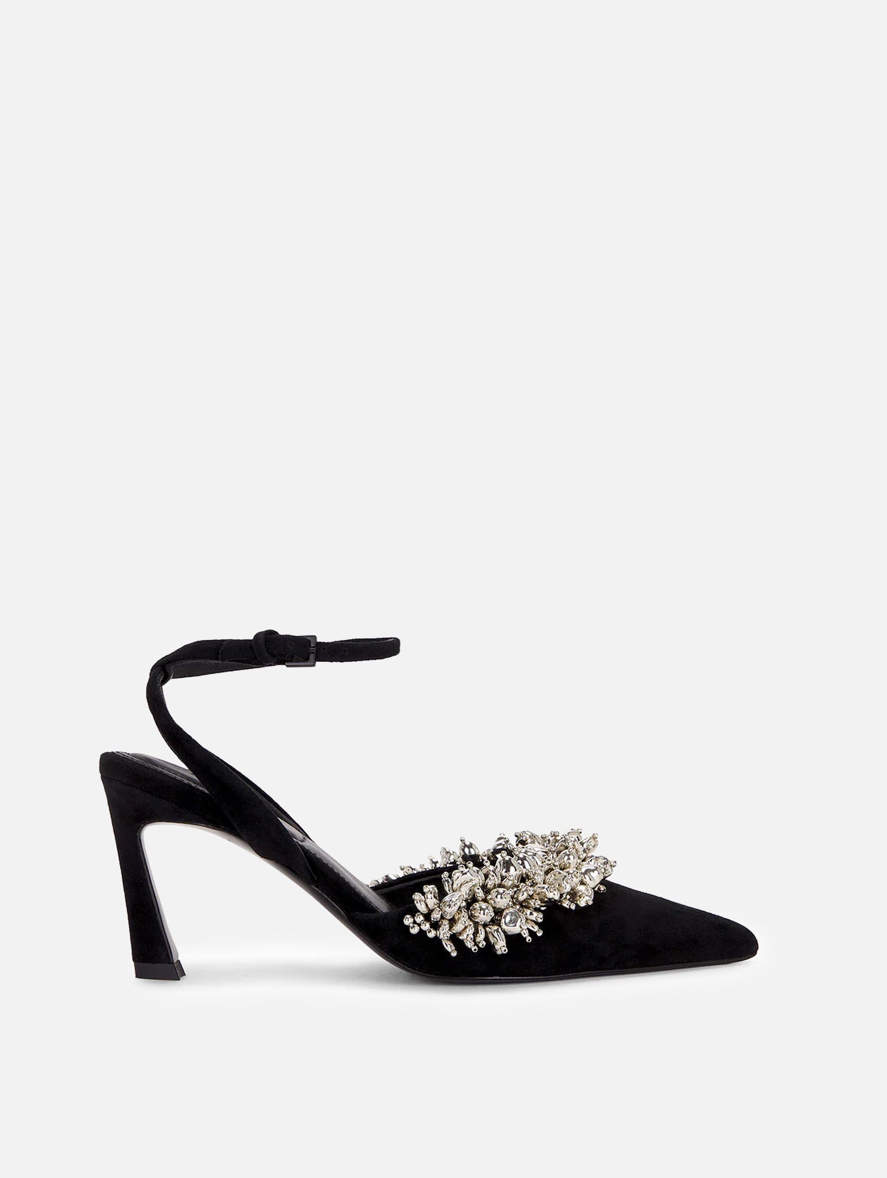 River Heel in Black Silver