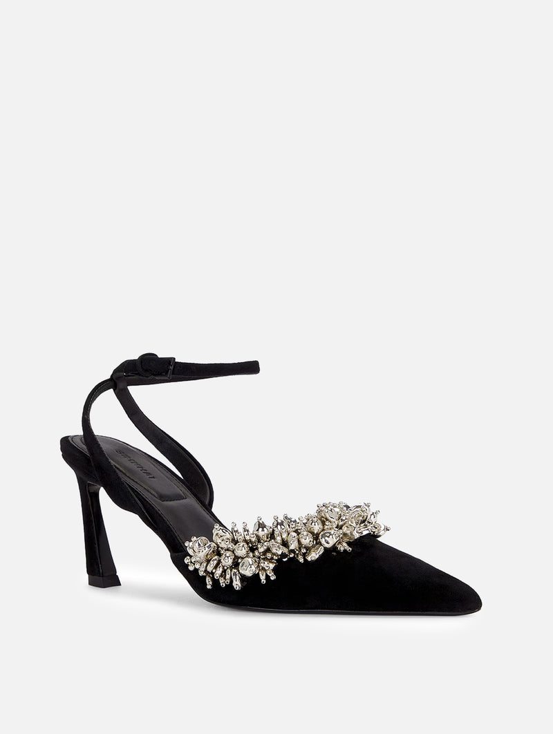 River Heel in Black Silver