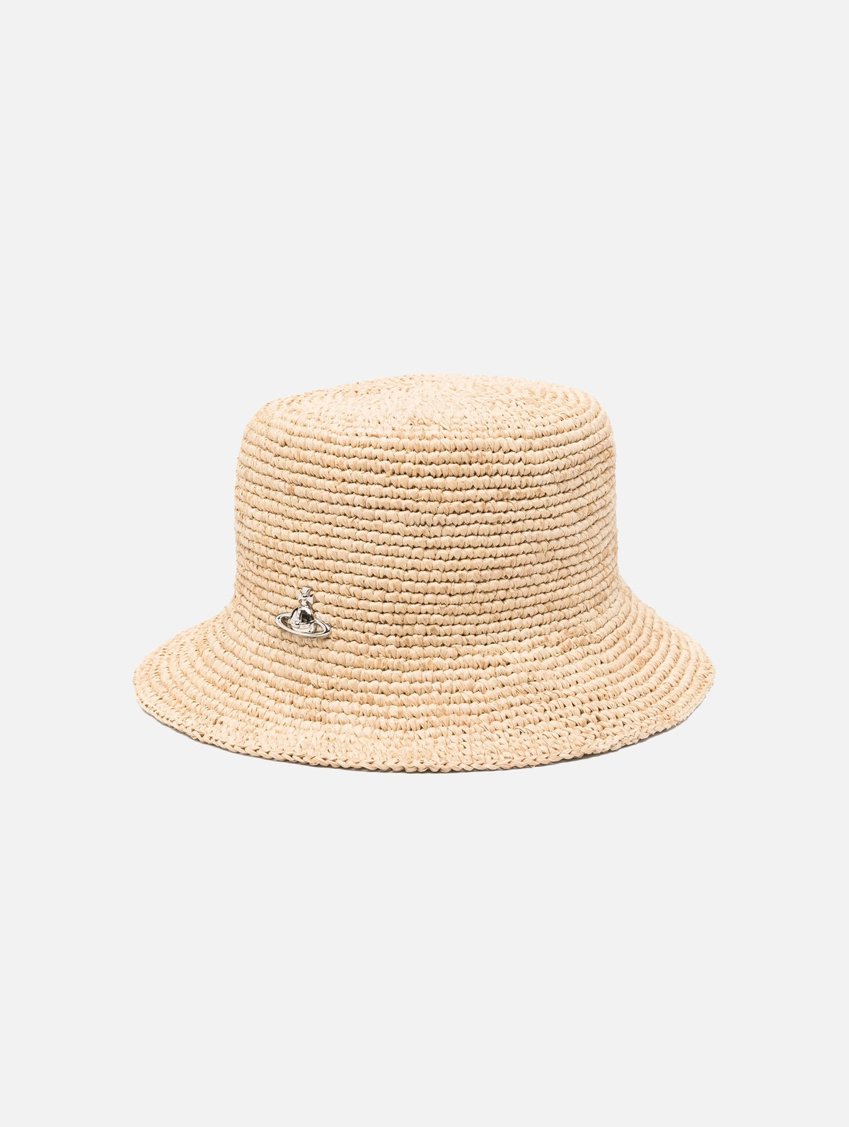 Raffia Bucket Hat in Beige