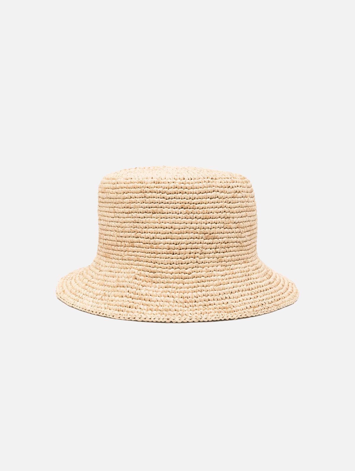 Raffia Bucket Hat in Beige