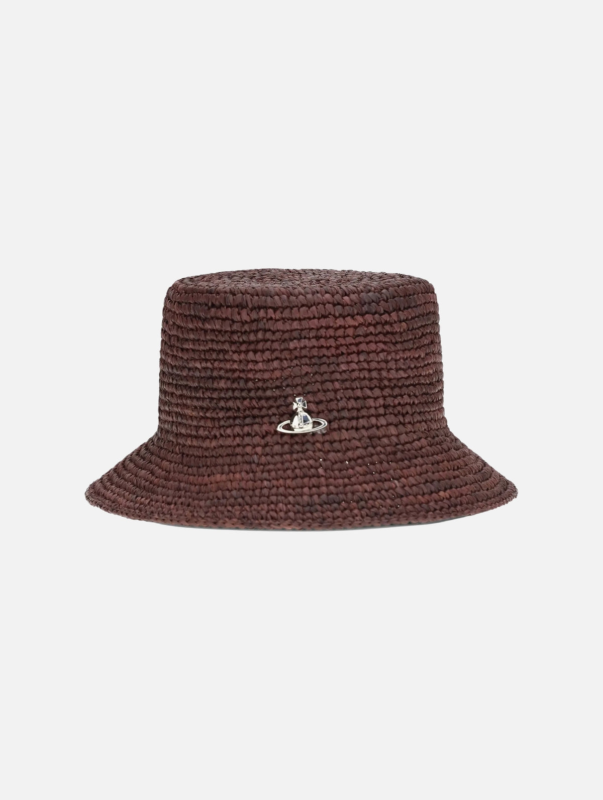 Raffia Bucket Hat in Chocolate